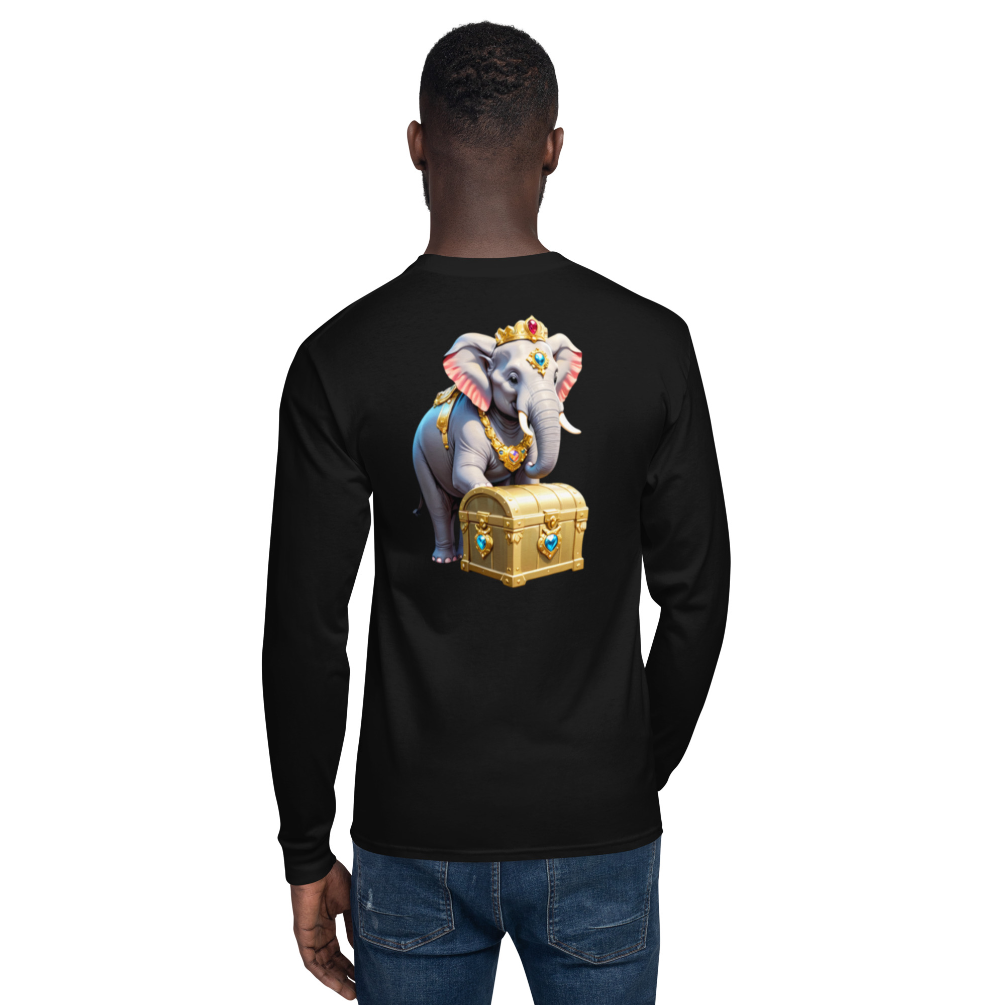 Men's Golden Treasure Trunk (Signature Pink Elephant) Long Sleeve Shirt x Champion -Limited Edition- - Image 4