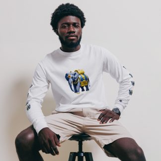 Men's Golden Treasure Trunk Blue Deluxe Long Sleeve Shirt x Champion -Limited Edition-