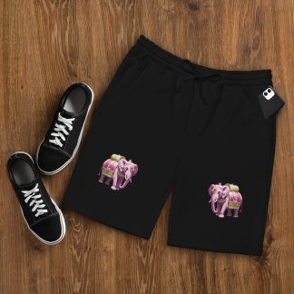 Golden Treasure Trunk (Royal Pink Elephant) Men's fleece shorts
