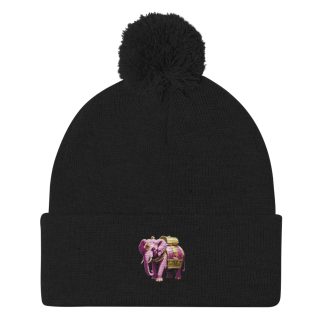Golden Treasure Trunk (Signature Pink Elephant) Pom-Pom Beanie