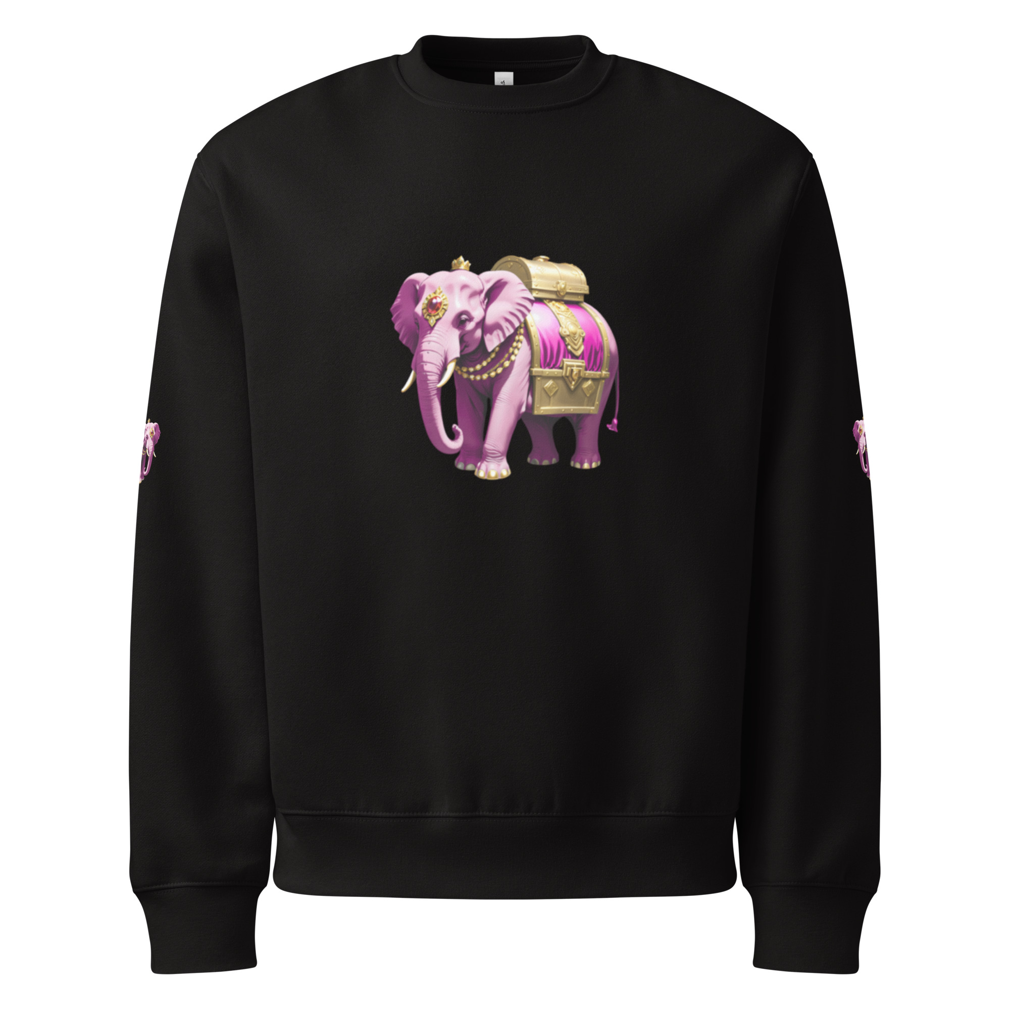 Golden Treasure Trunk (Royal Pink Elephant) Oversized heavyweight sweatshirt