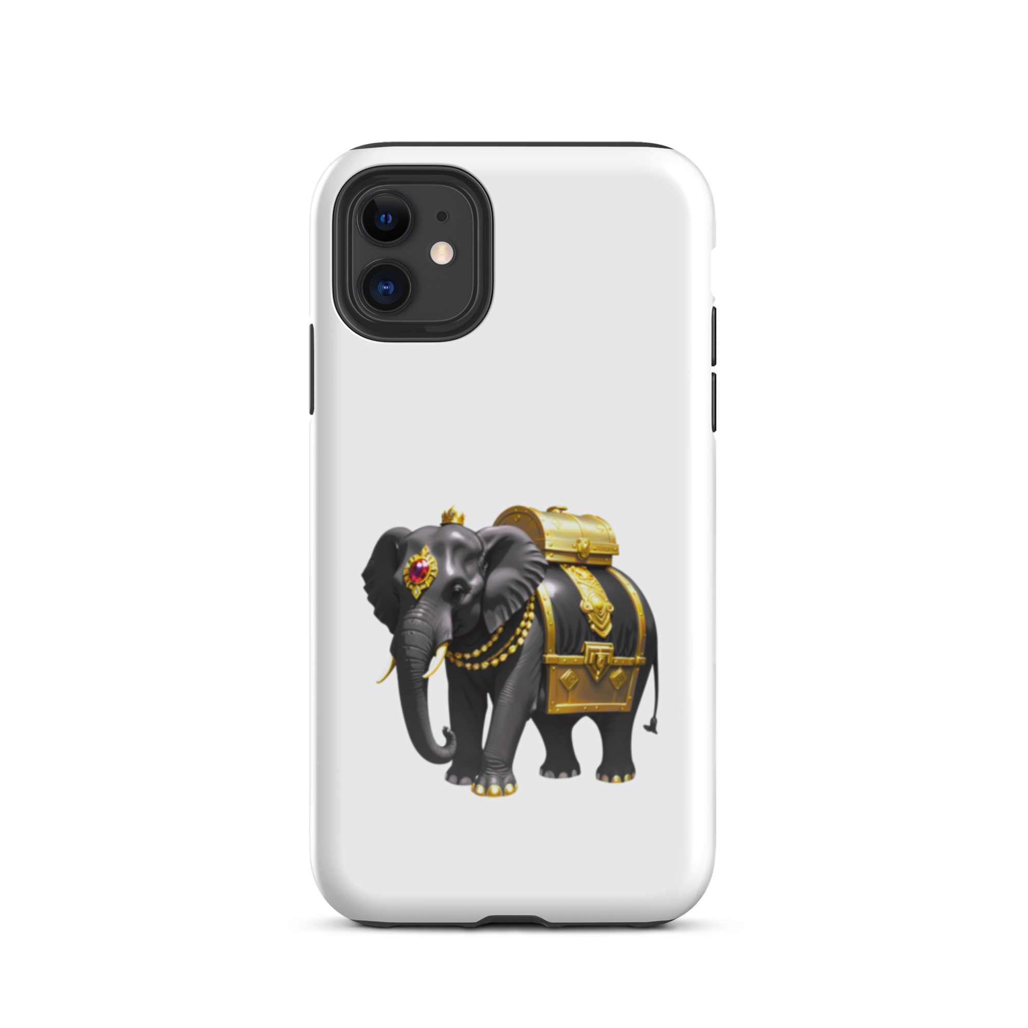 Golden Treasure Trunk (Royal Black Elephant)Tough Case for iPhone® - Image 2