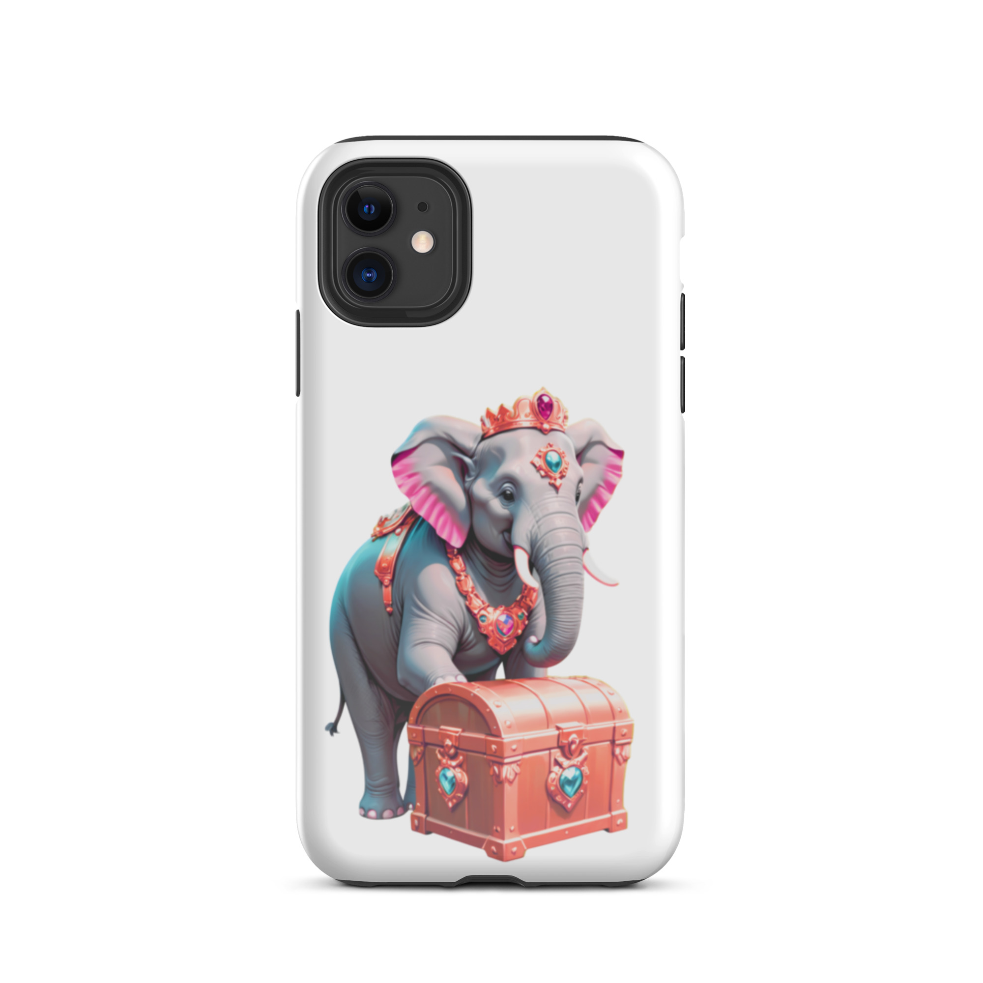 Golden Treasure Trunk (Cherry Red Majestic Elephant)Tough Case for iPhone® - Image 2