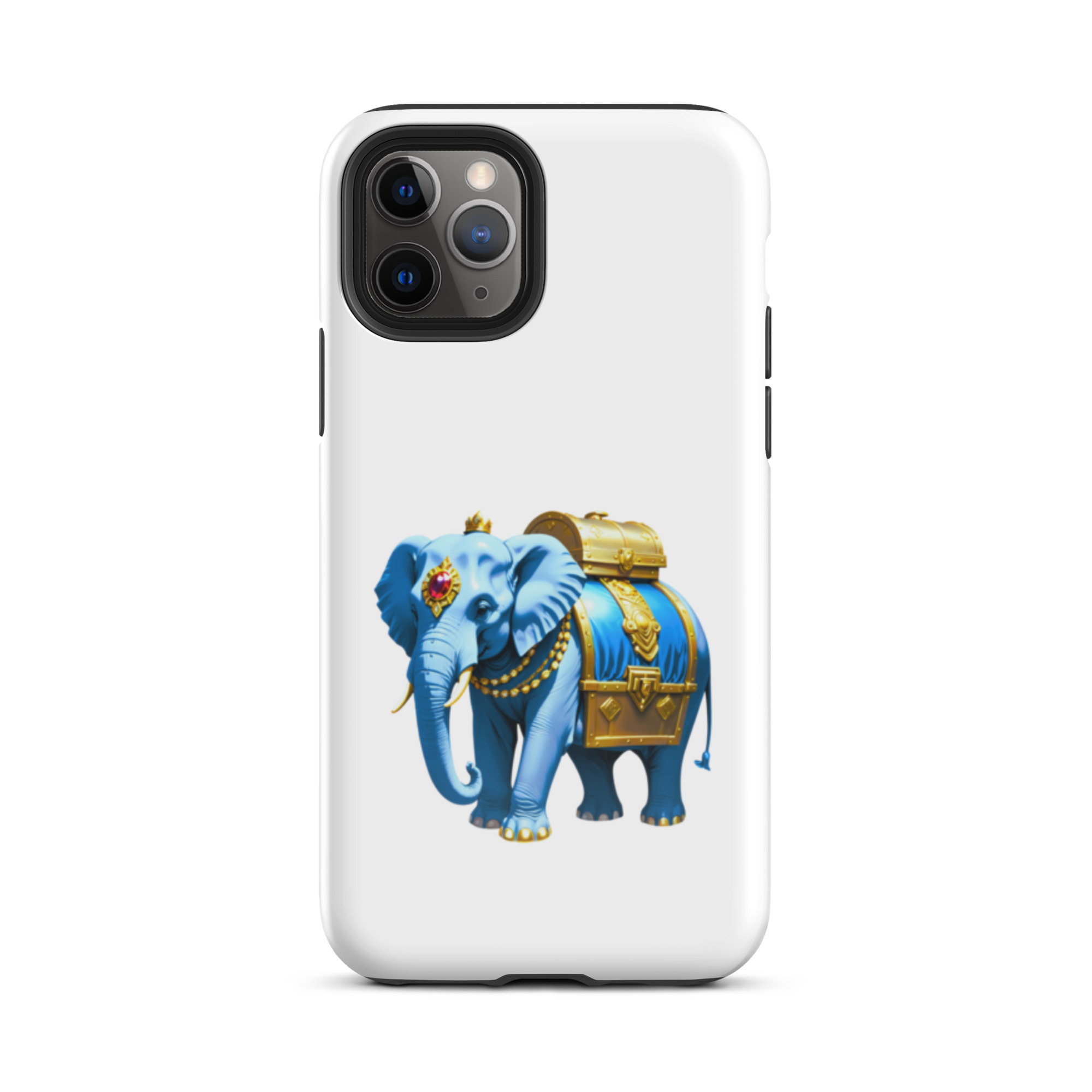 Golden Treasure Trunk (Royal Icy Blue Elephant)Tough Case for iPhone® - Image 4