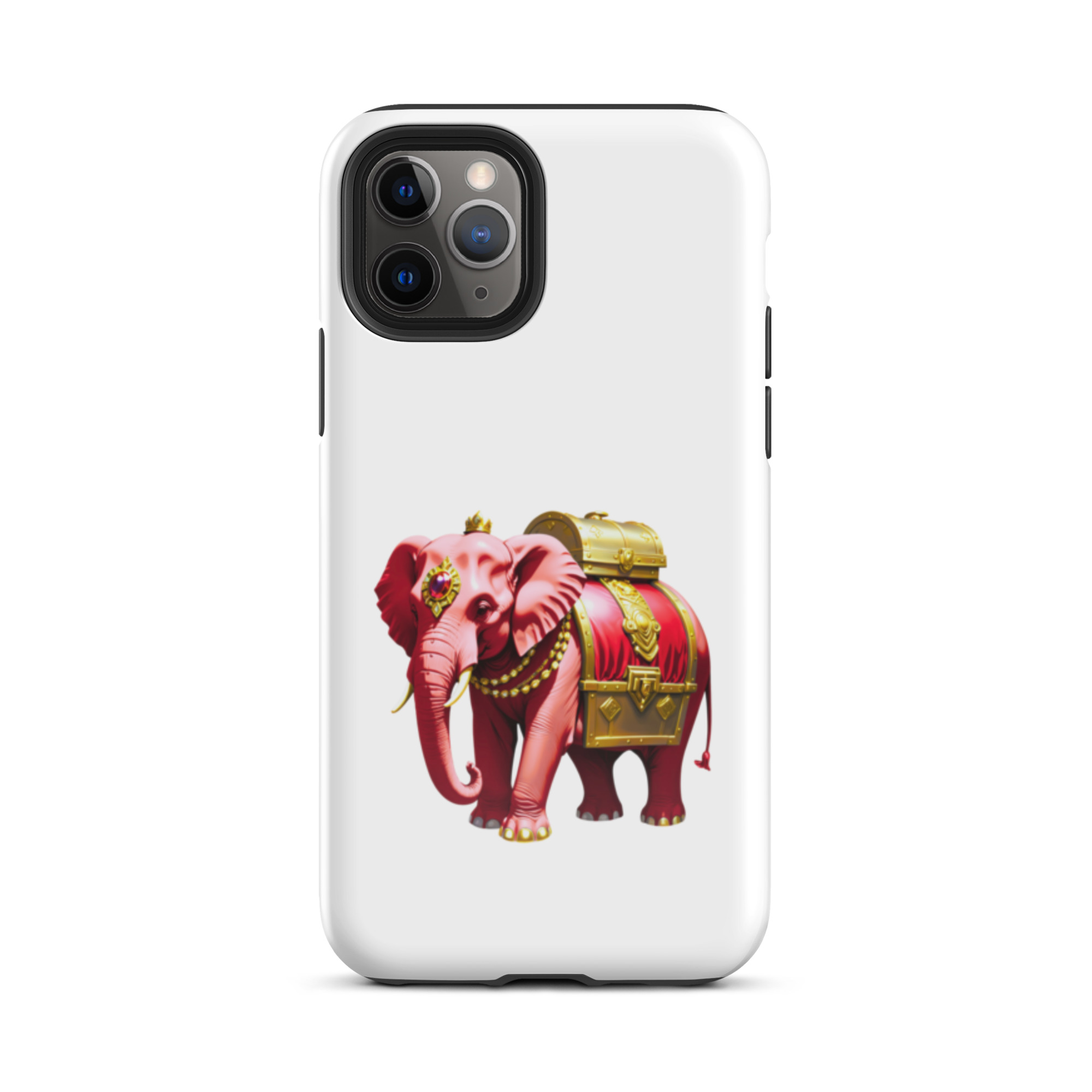 Golden Treasure Trunk (Royal Cherry Red Elephant)Tough Case for iPhone® - Image 4