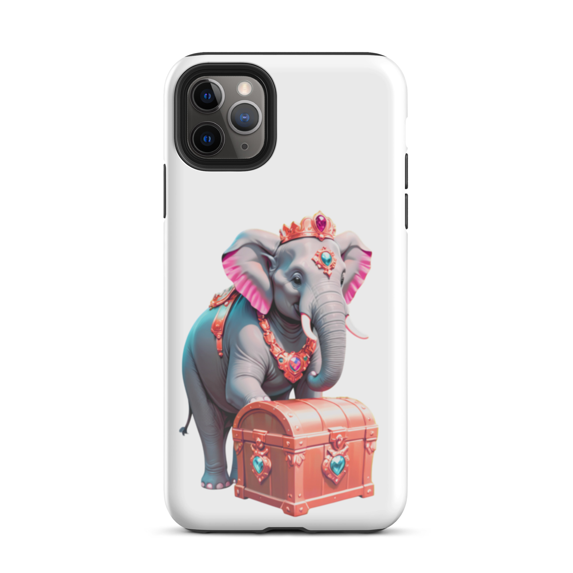 Golden Treasure Trunk (Cherry Red Majestic Elephant)Tough Case for iPhone® - Image 6