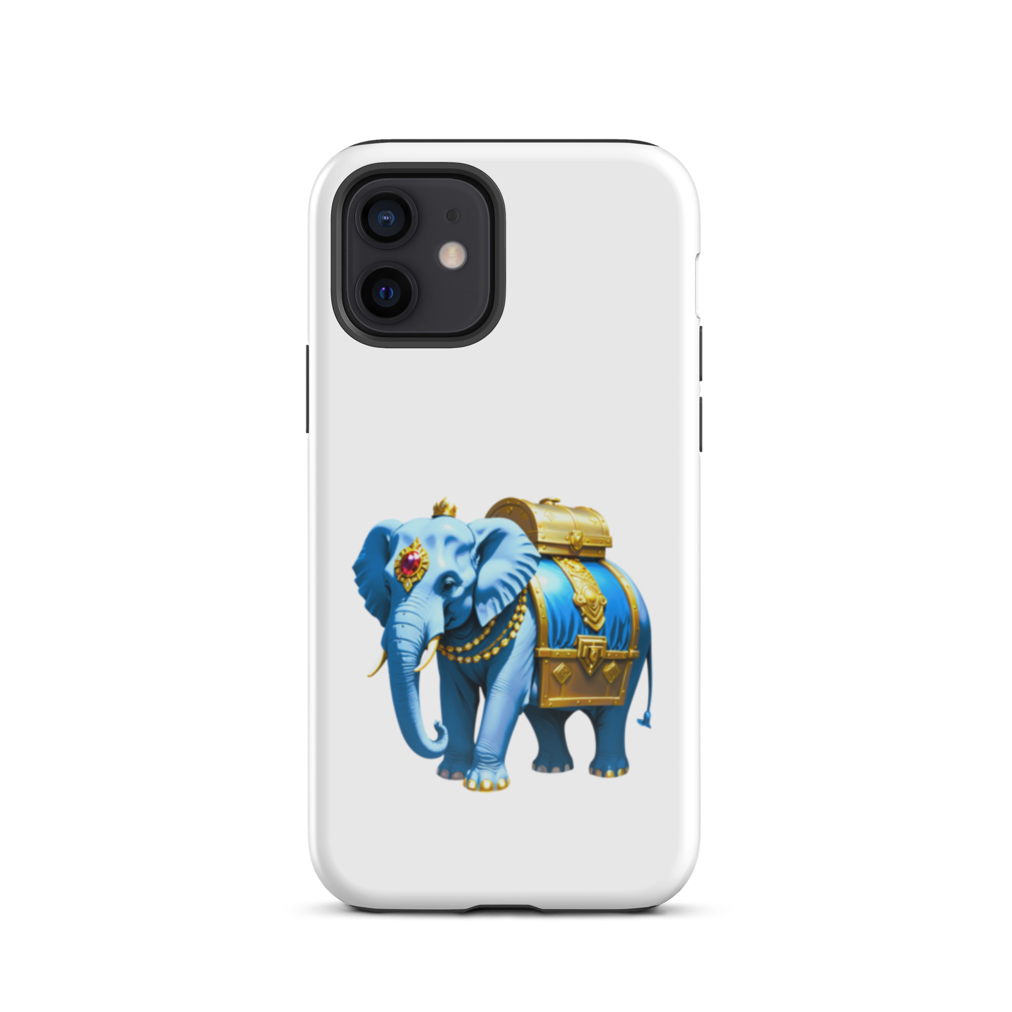 Golden Treasure Trunk (Royal Icy Blue Elephant)Tough Case for iPhone® - Image 10