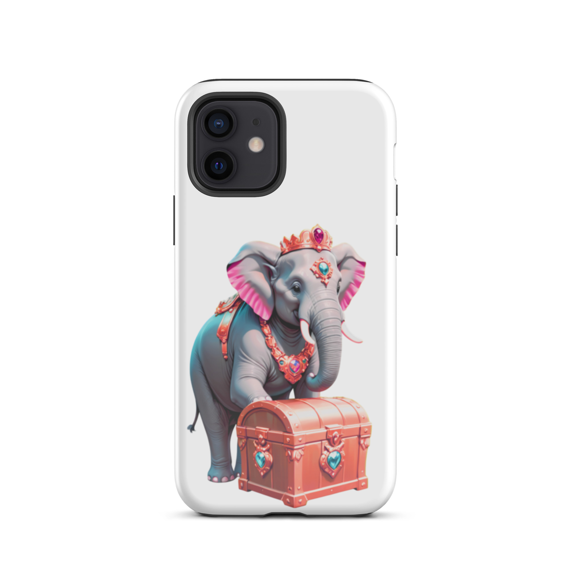 Golden Treasure Trunk (Cherry Red Majestic Elephant)Tough Case for iPhone® - Image 10