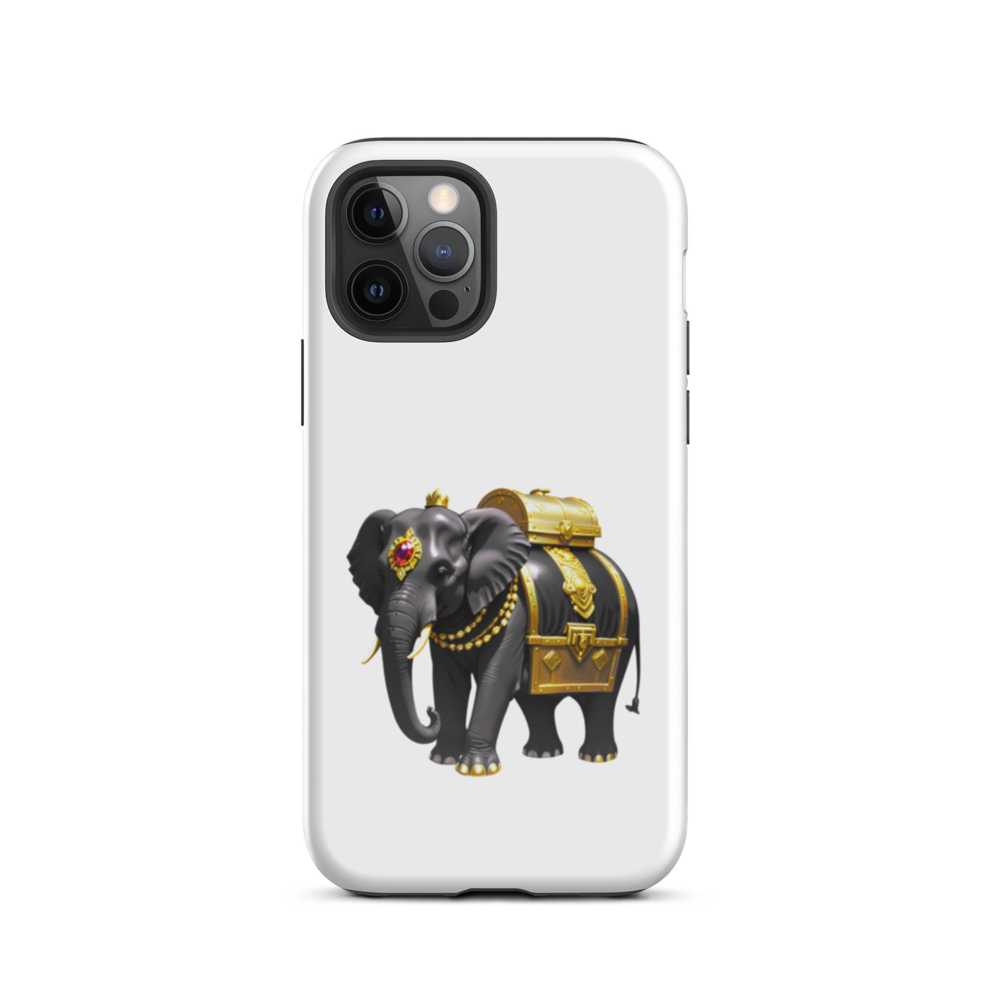 Golden Treasure Trunk (Royal Black Elephant)Tough Case for iPhone® - Image 12