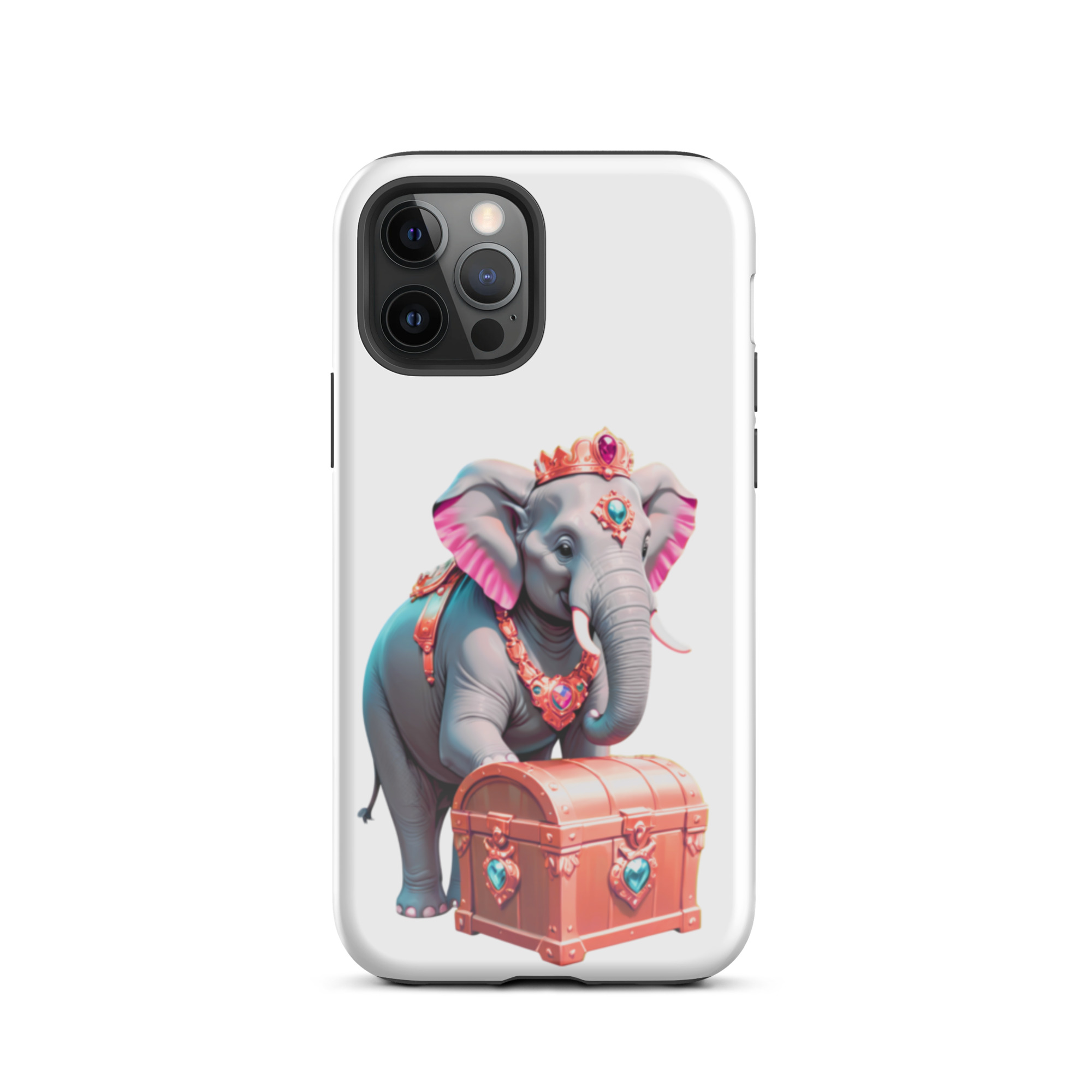 Golden Treasure Trunk (Cherry Red Majestic Elephant)Tough Case for iPhone® - Image 12