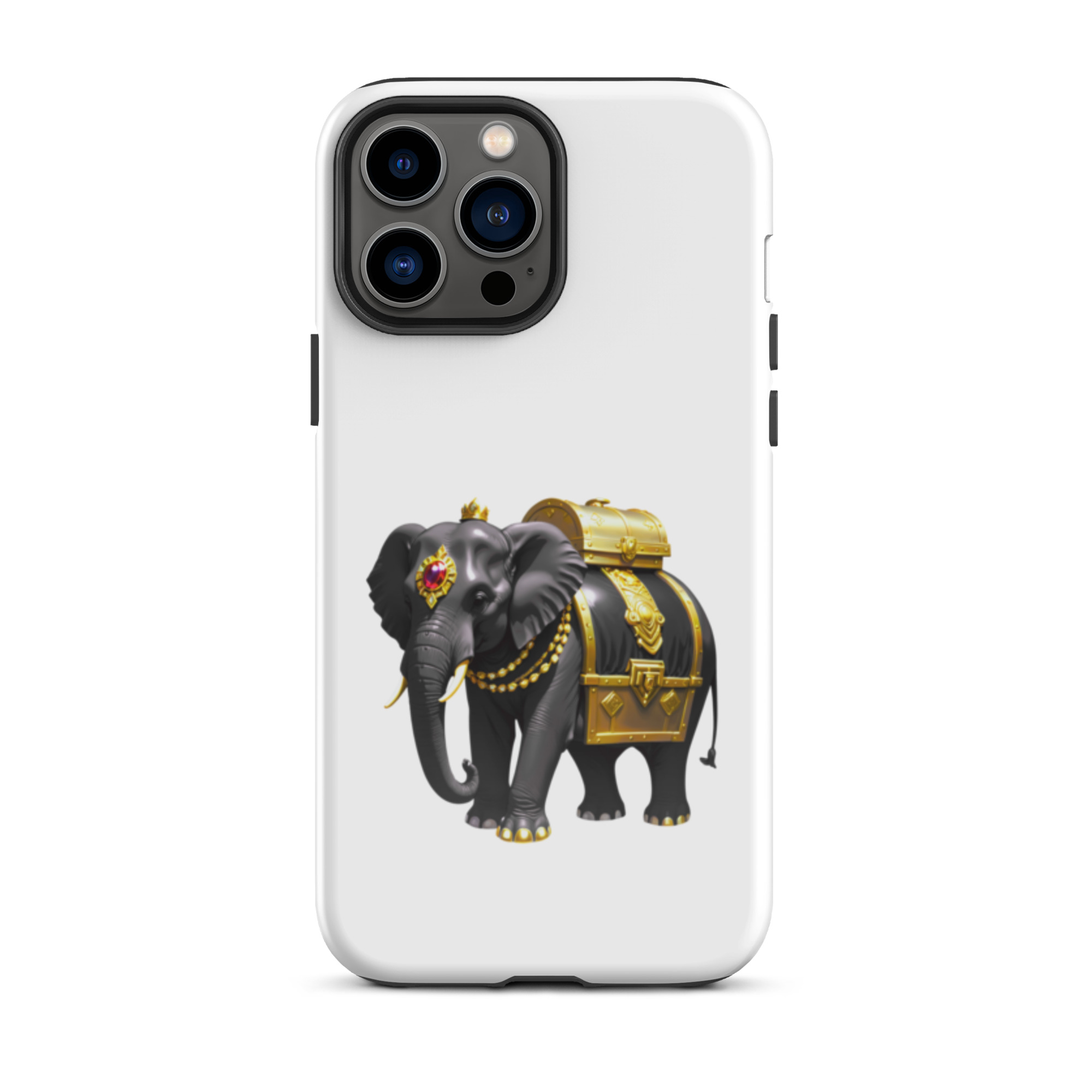 Golden Treasure Trunk (Royal Black Elephant)Tough Case for iPhone® - Image 22