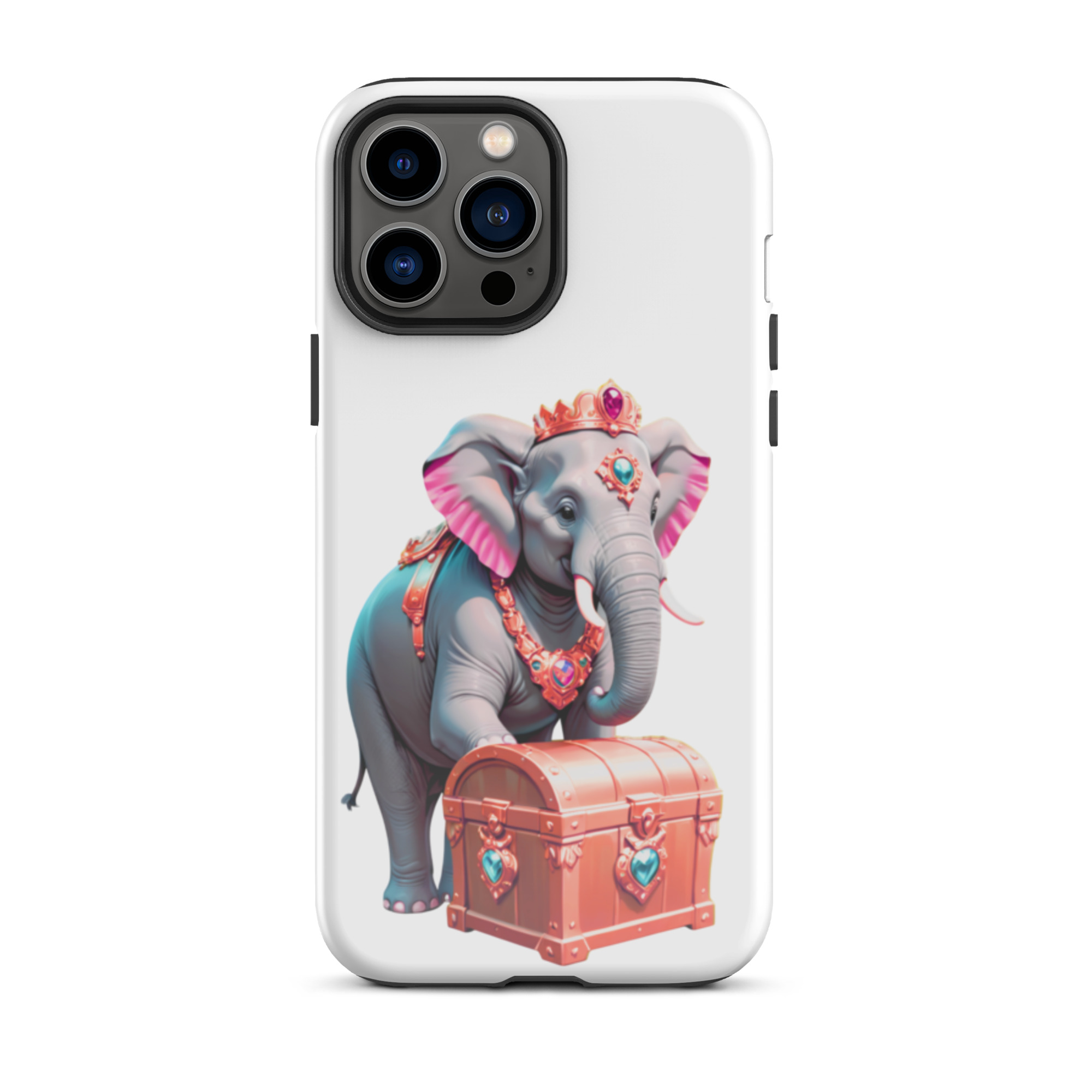 Golden Treasure Trunk (Cherry Red Majestic Elephant)Tough Case for iPhone® - Image 22