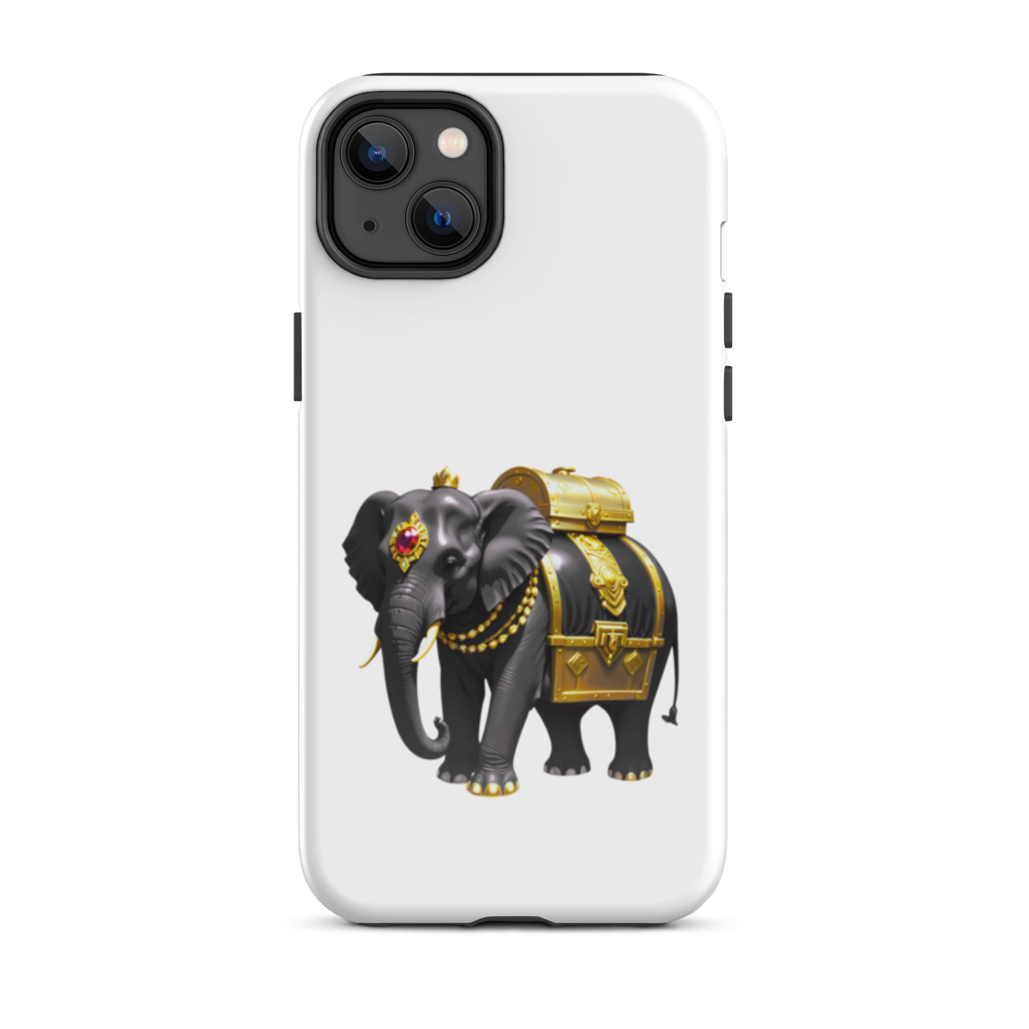 Golden Treasure Trunk (Royal Black Elephant)Tough Case for iPhone® - Image 26