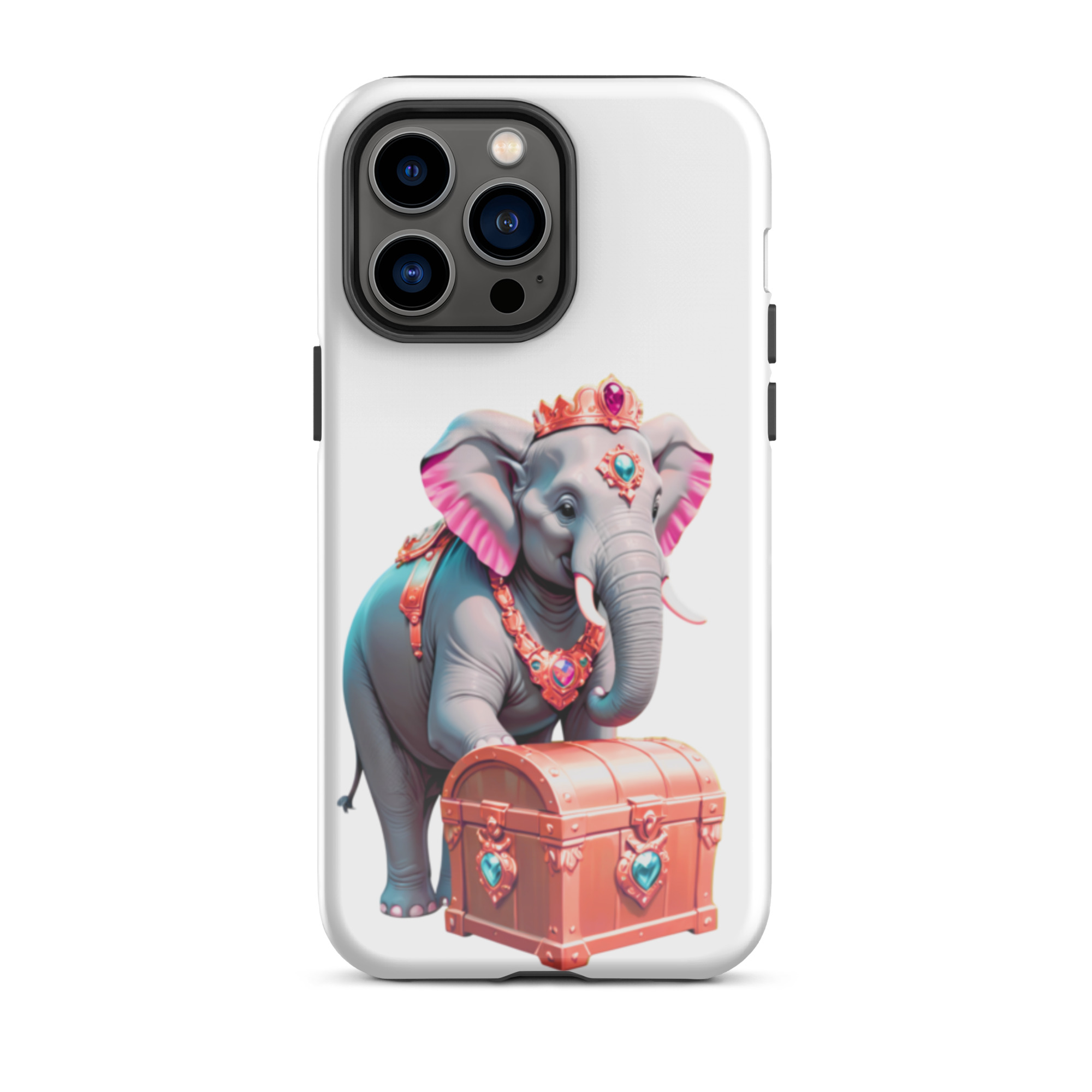 Golden Treasure Trunk (Cherry Red Majestic Elephant)Tough Case for iPhone® - Image 30