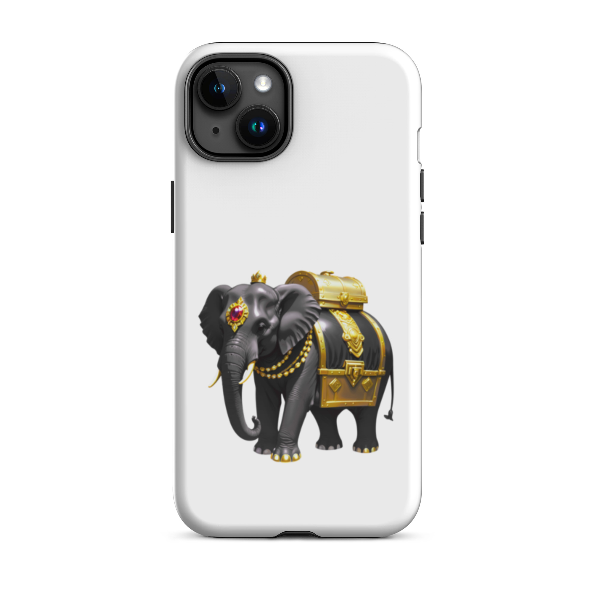 Golden Treasure Trunk (Royal Black Elephant)Tough Case for iPhone® - Image 34