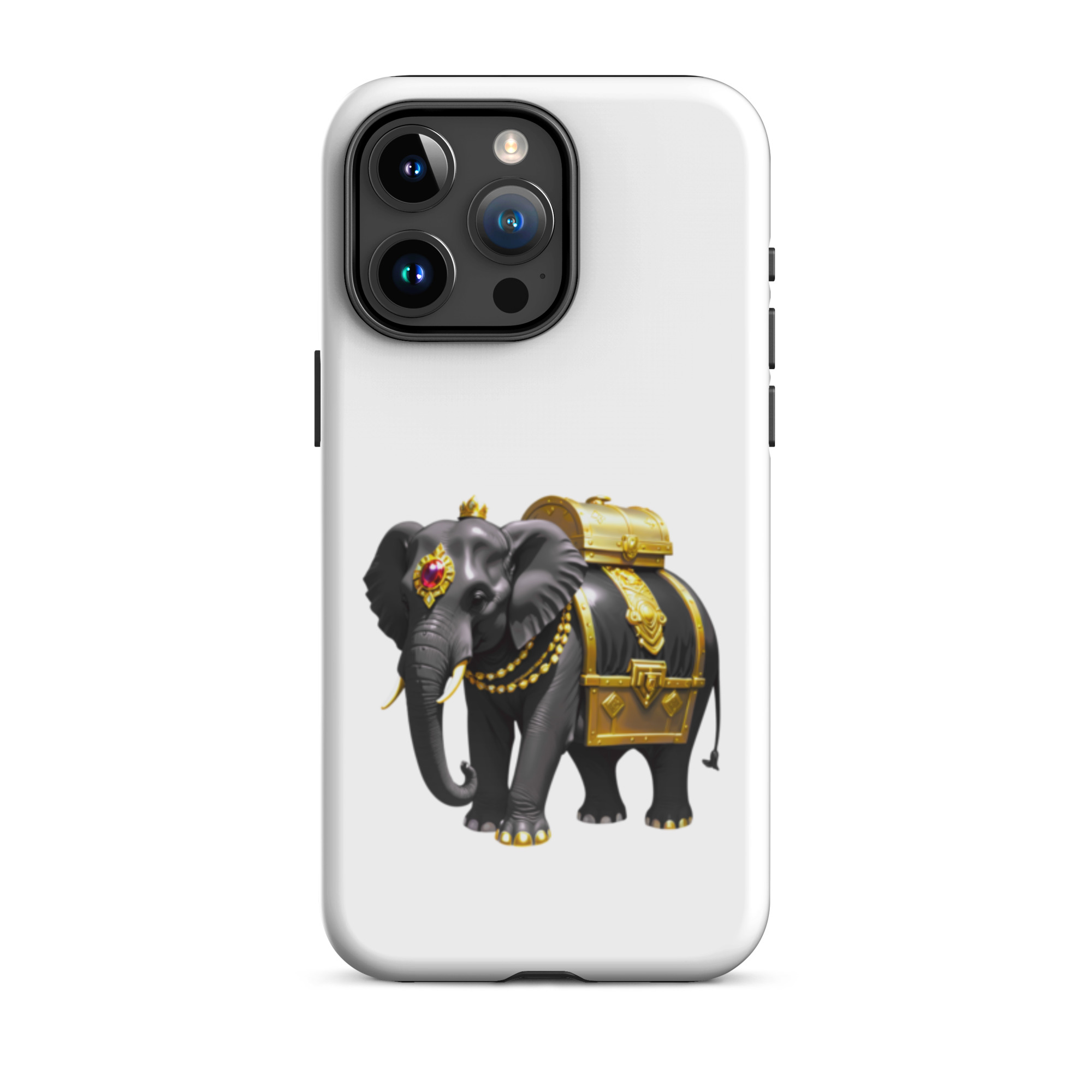 Golden Treasure Trunk (Royal Black Elephant)Tough Case for iPhone® - Image 38