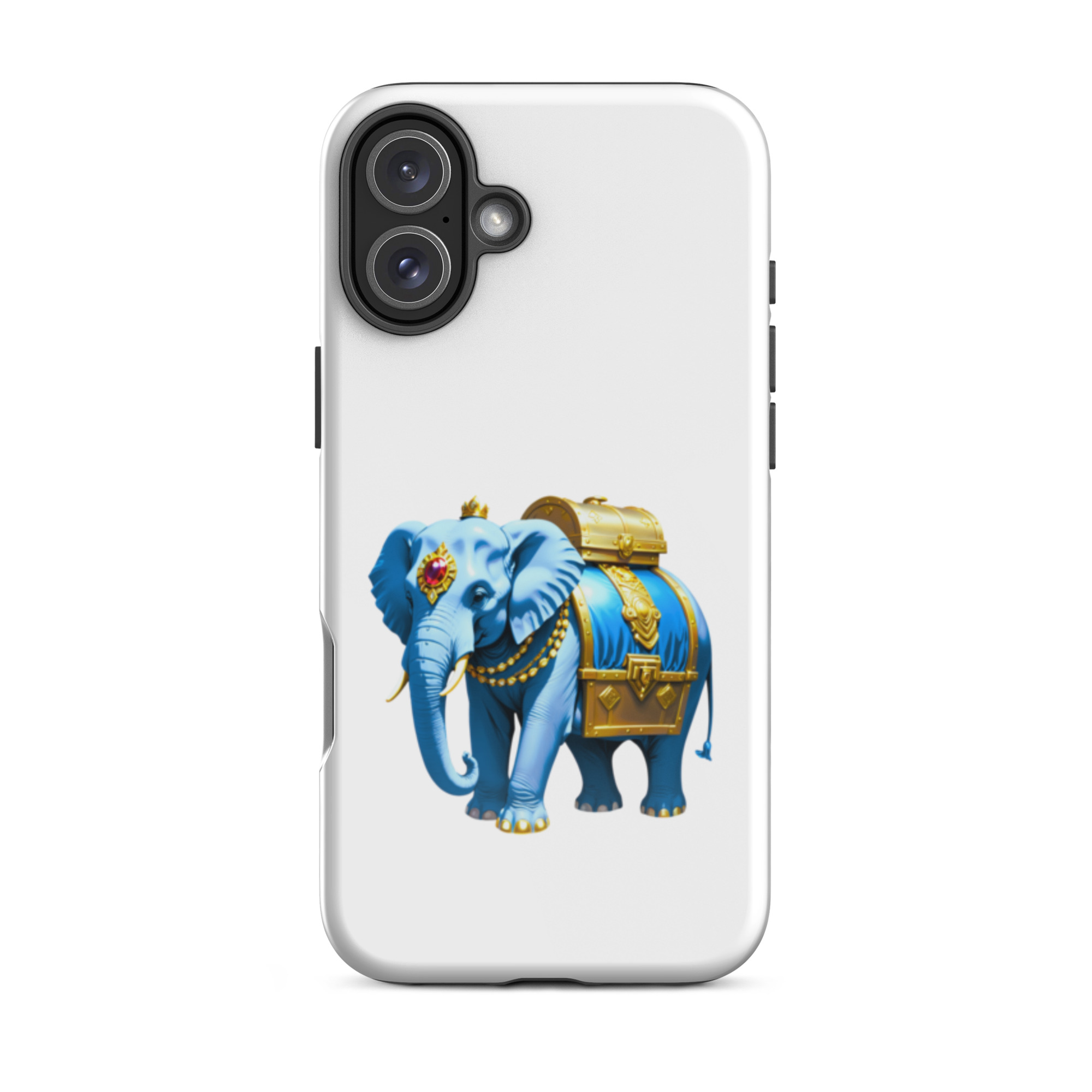 Golden Treasure Trunk (Royal Icy Blue Elephant)Tough Case for iPhone® - Image 42
