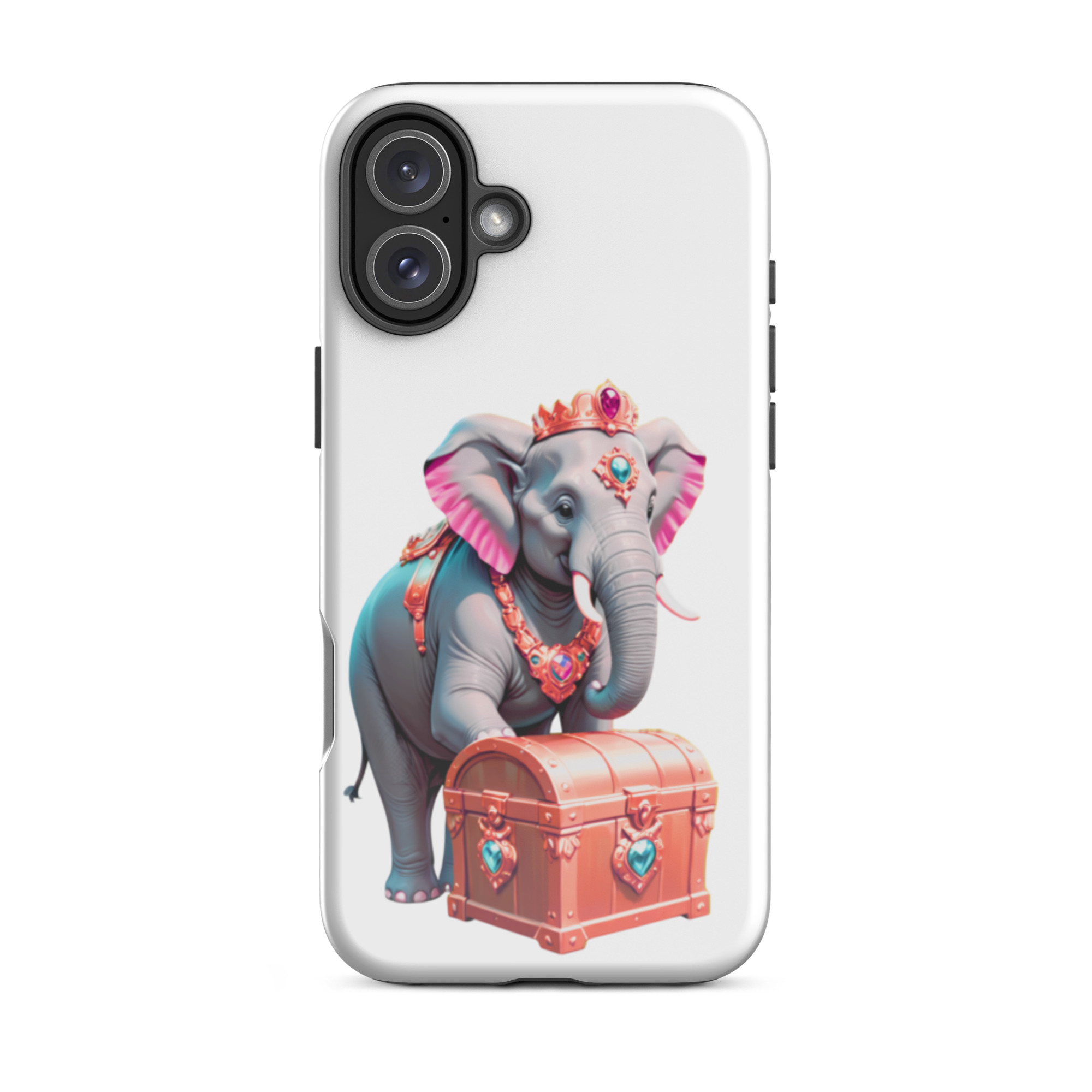 Golden Treasure Trunk (Cherry Red Majestic Elephant)Tough Case for iPhone® - Image 42