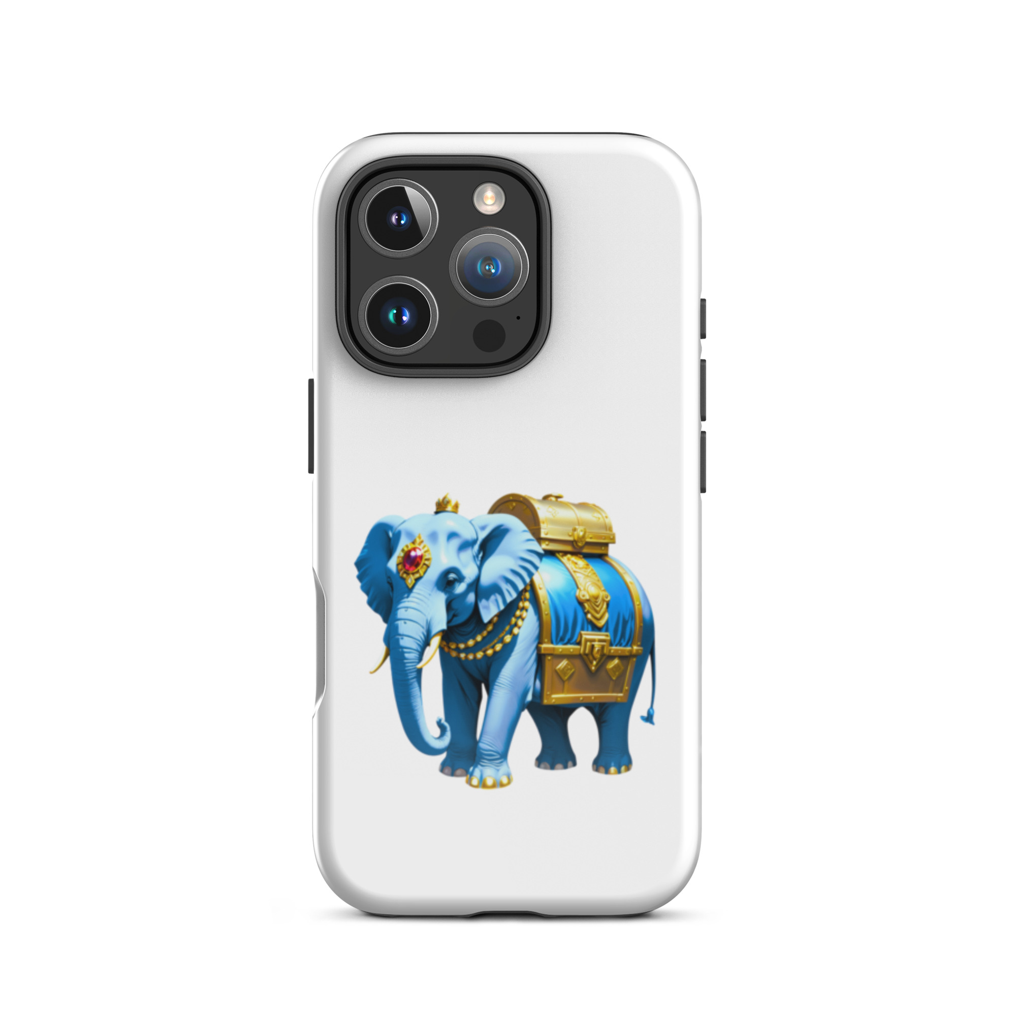 Golden Treasure Trunk (Royal Icy Blue Elephant)Tough Case for iPhone® - Image 44