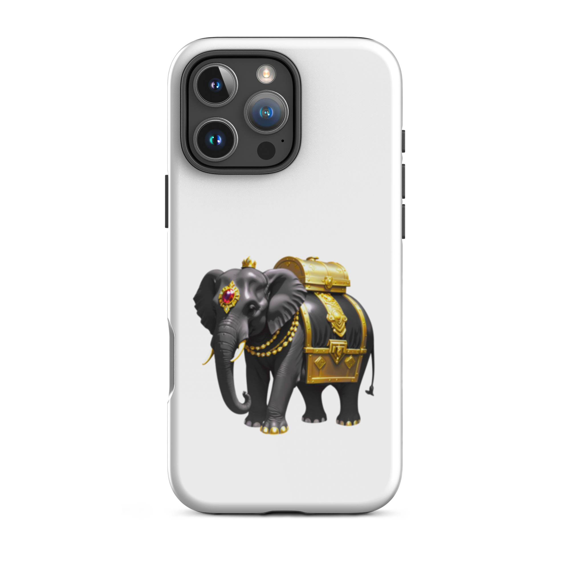 Golden Treasure Trunk (Royal Black Elephant)Tough Case for iPhone® - Image 46