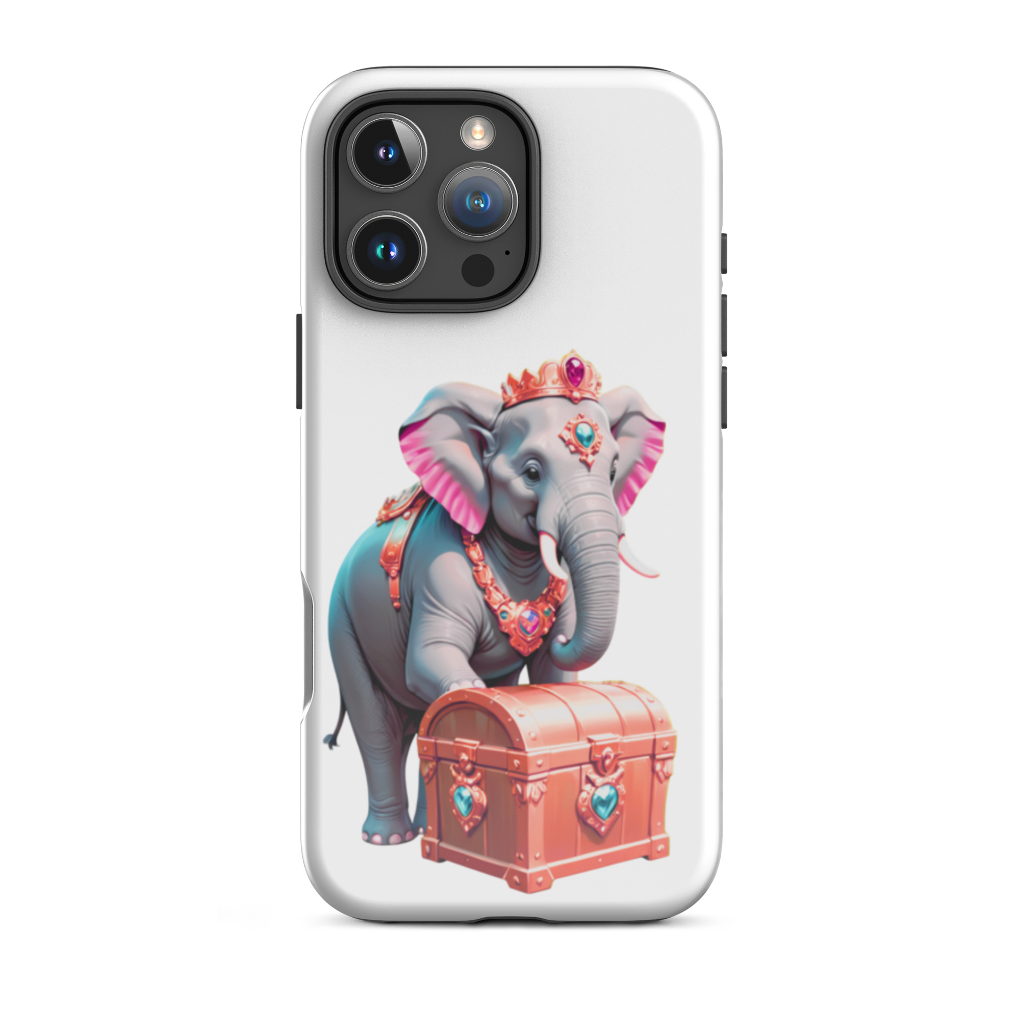 Golden Treasure Trunk (Cherry Red Majestic Elephant)Tough Case for iPhone® - Image 46