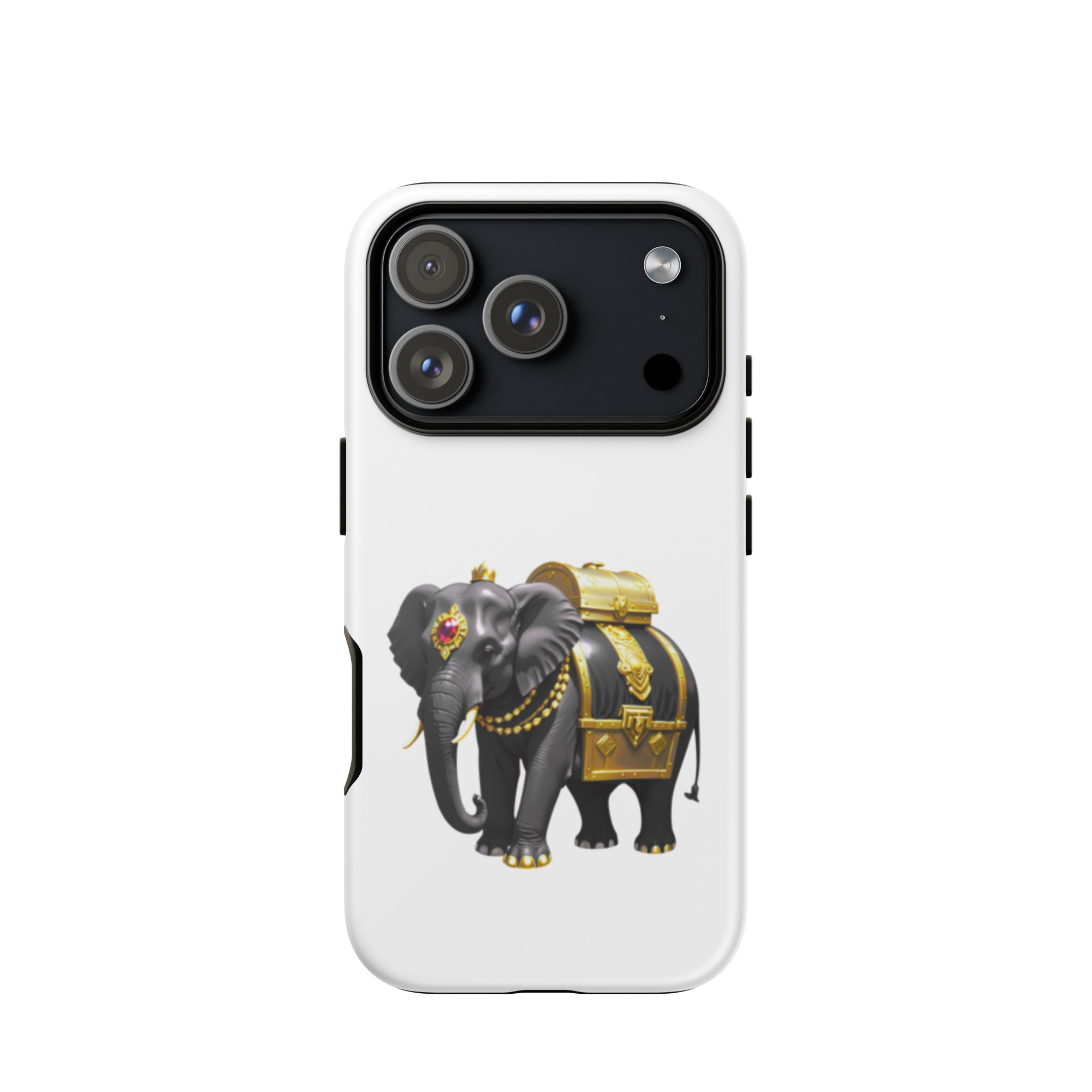 Golden Treasure Trunk (Royal Black Elephant)Tough Case for iPhone® - Image 51