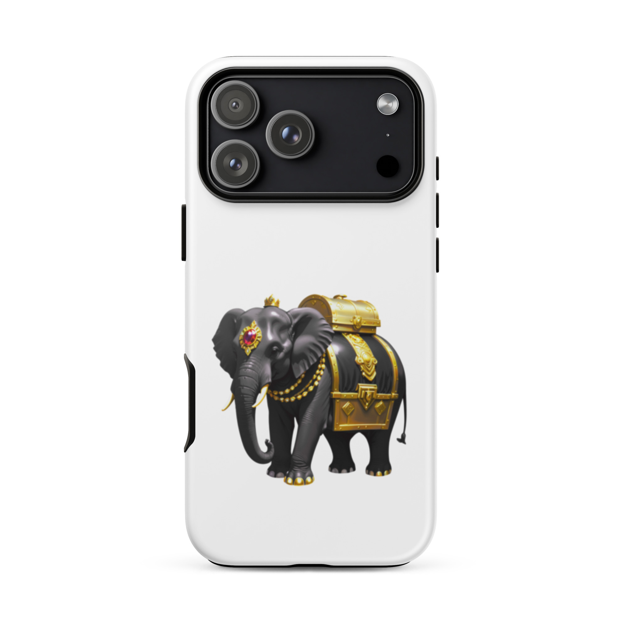Golden Treasure Trunk (Royal Black Elephant)Tough Case for iPhone® - Image 53