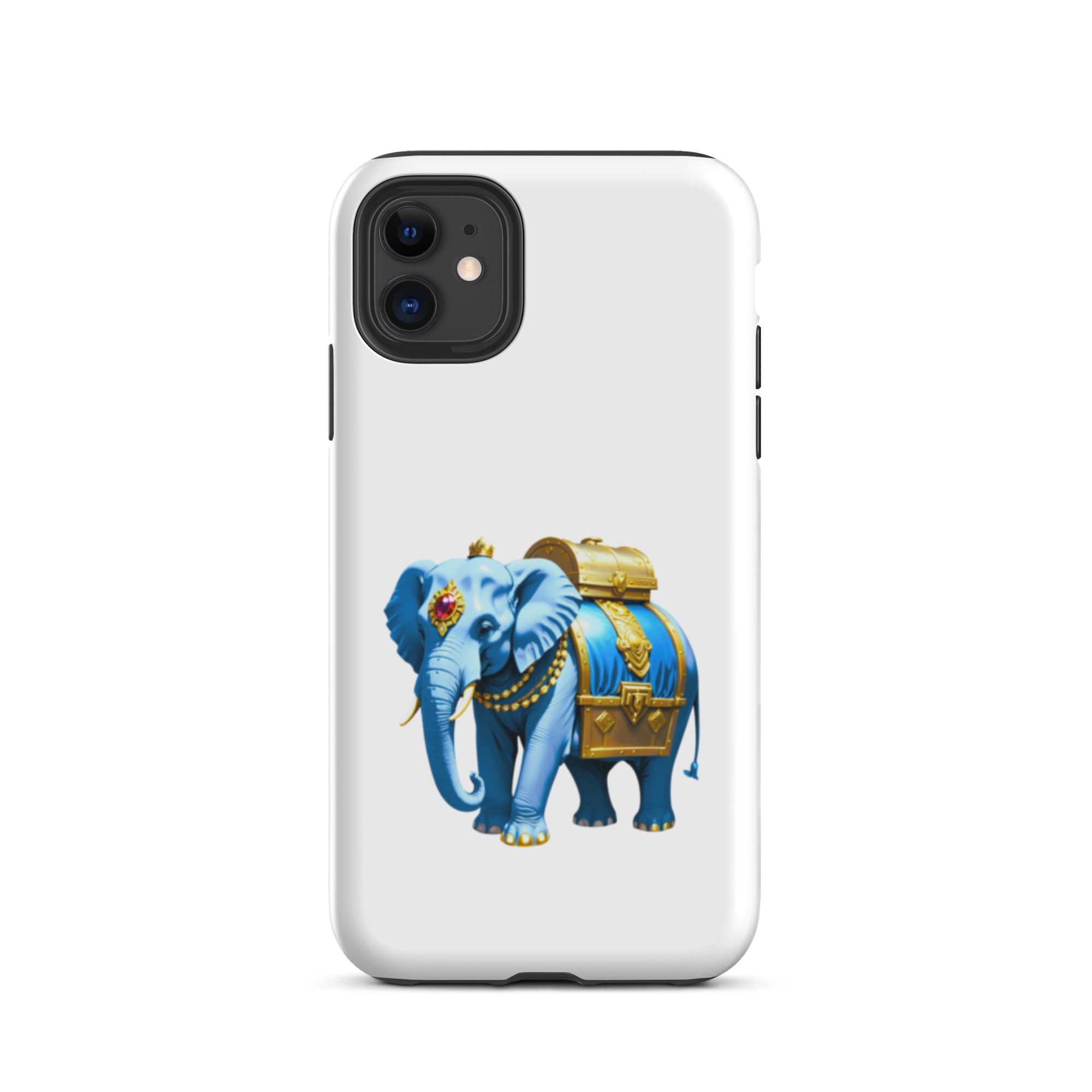 Golden Treasure Trunk (Royal Icy Blue Elephant)Tough Case for iPhone® - Image 3