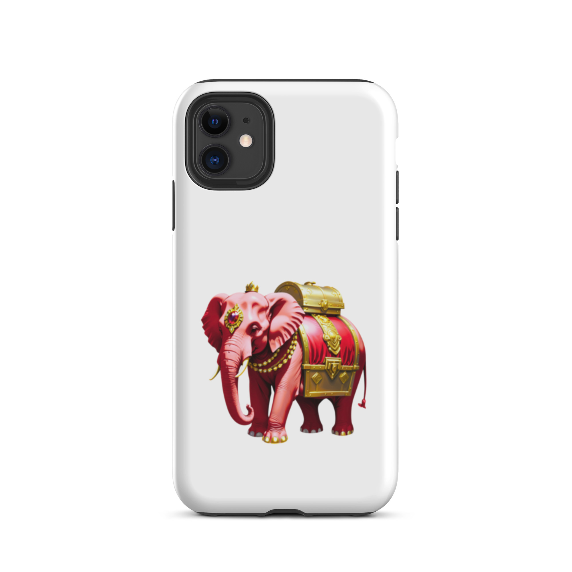 Golden Treasure Trunk (Royal Cherry Red Elephant)Tough Case for iPhone® - Image 3