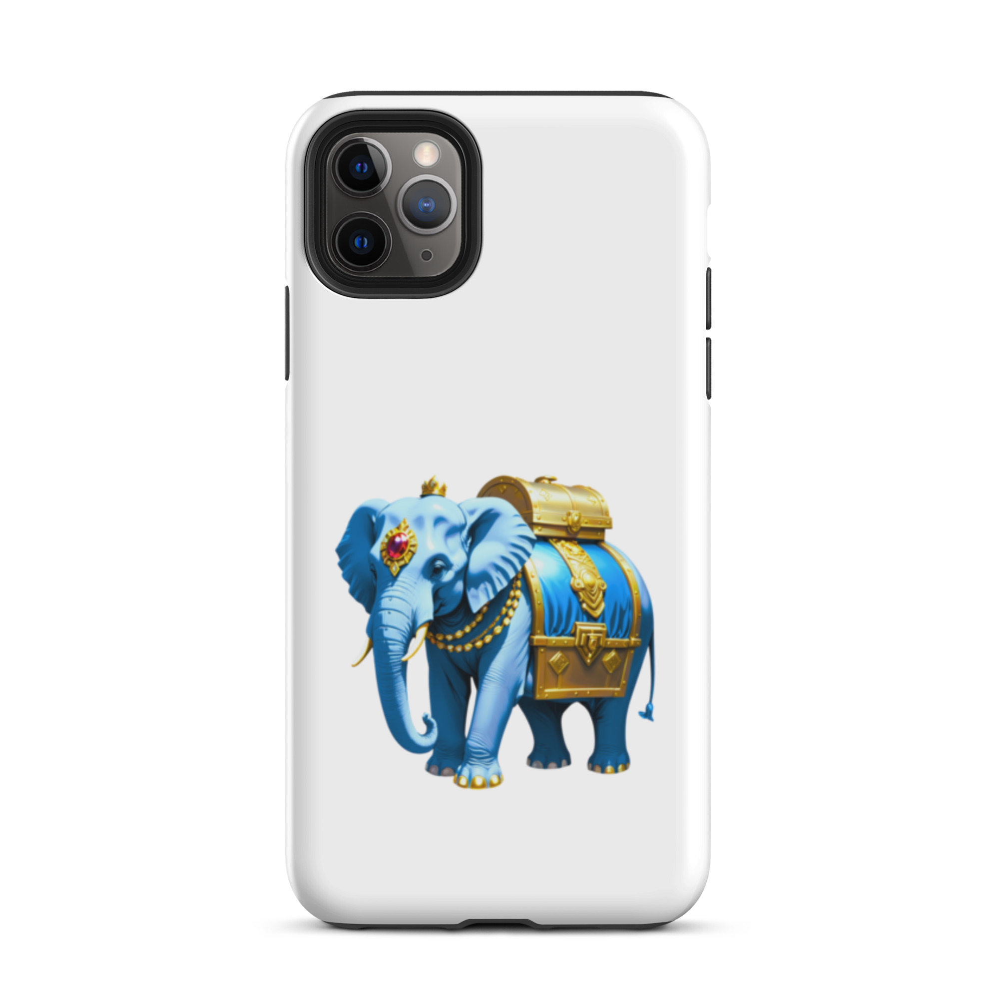Golden Treasure Trunk (Royal Icy Blue Elephant)Tough Case for iPhone® - Image 7