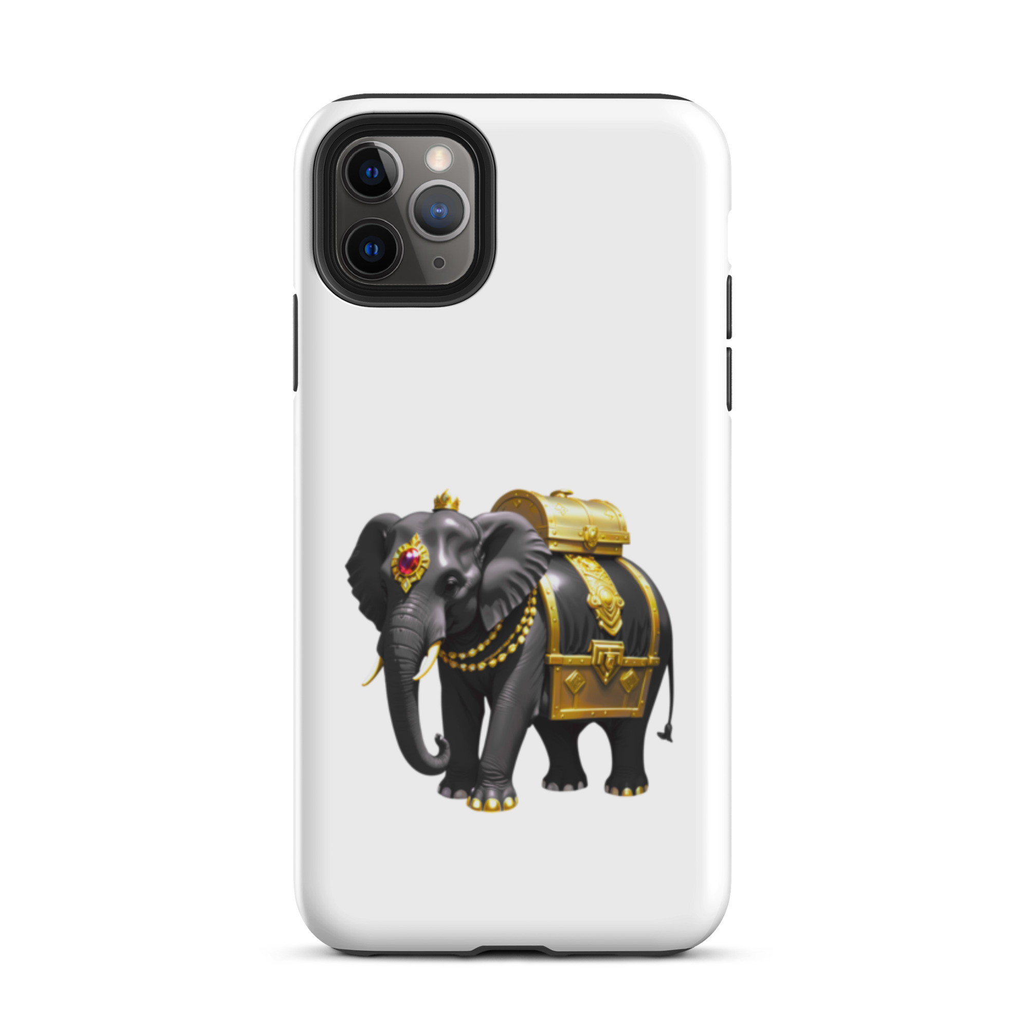 Golden Treasure Trunk (Royal Black Elephant)Tough Case for iPhone® - Image 7