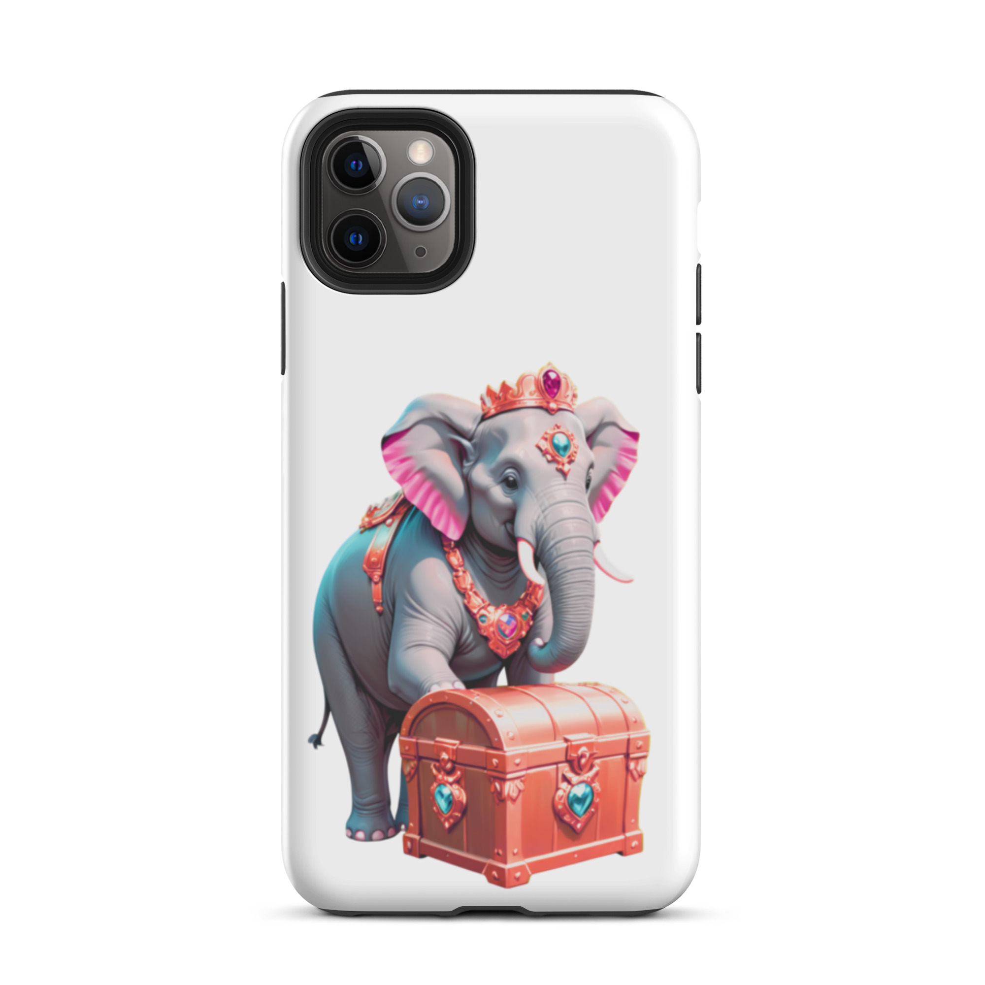 Golden Treasure Trunk (Cherry Red Majestic Elephant)Tough Case for iPhone® - Image 7