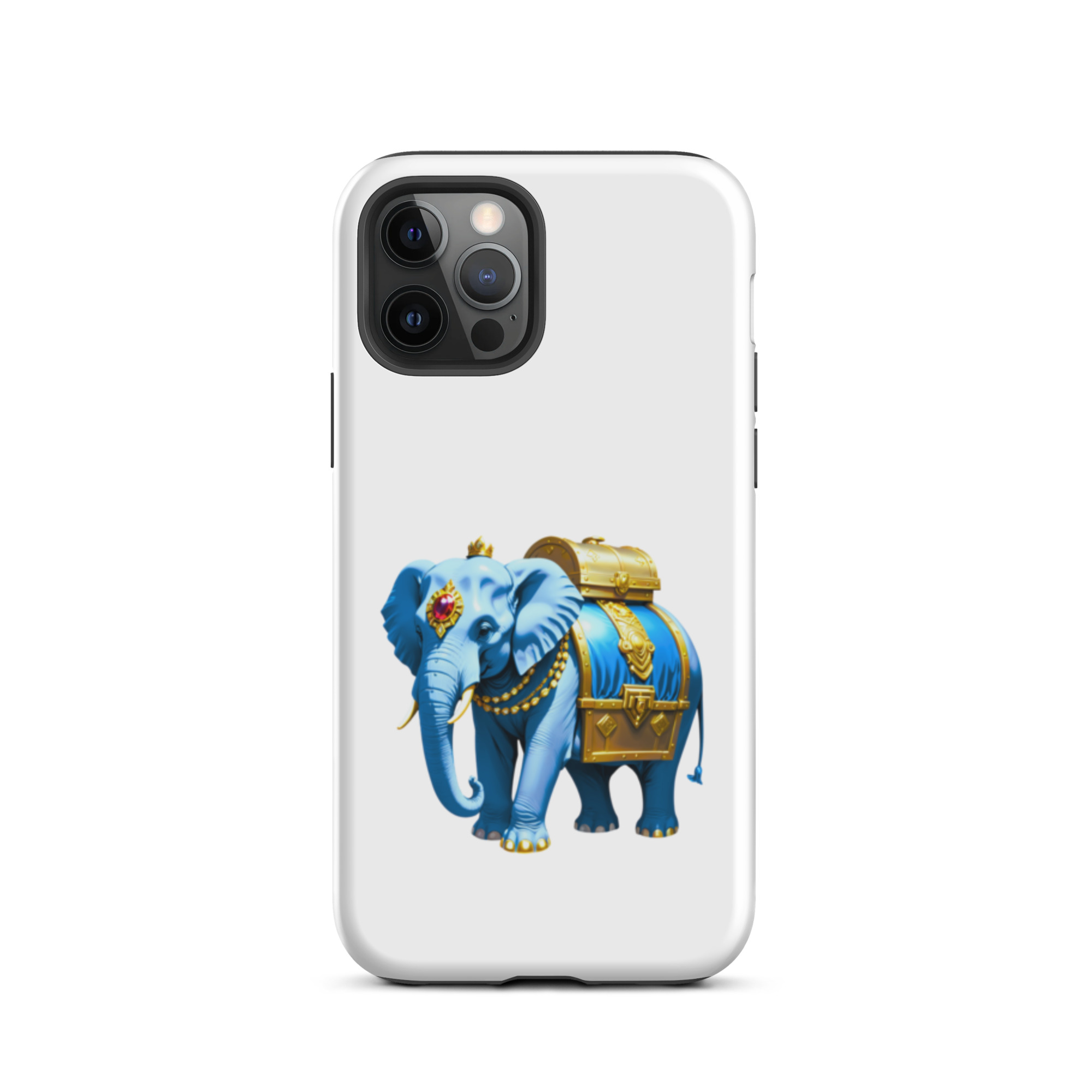 Golden Treasure Trunk (Royal Icy Blue Elephant)Tough Case for iPhone® - Image 13