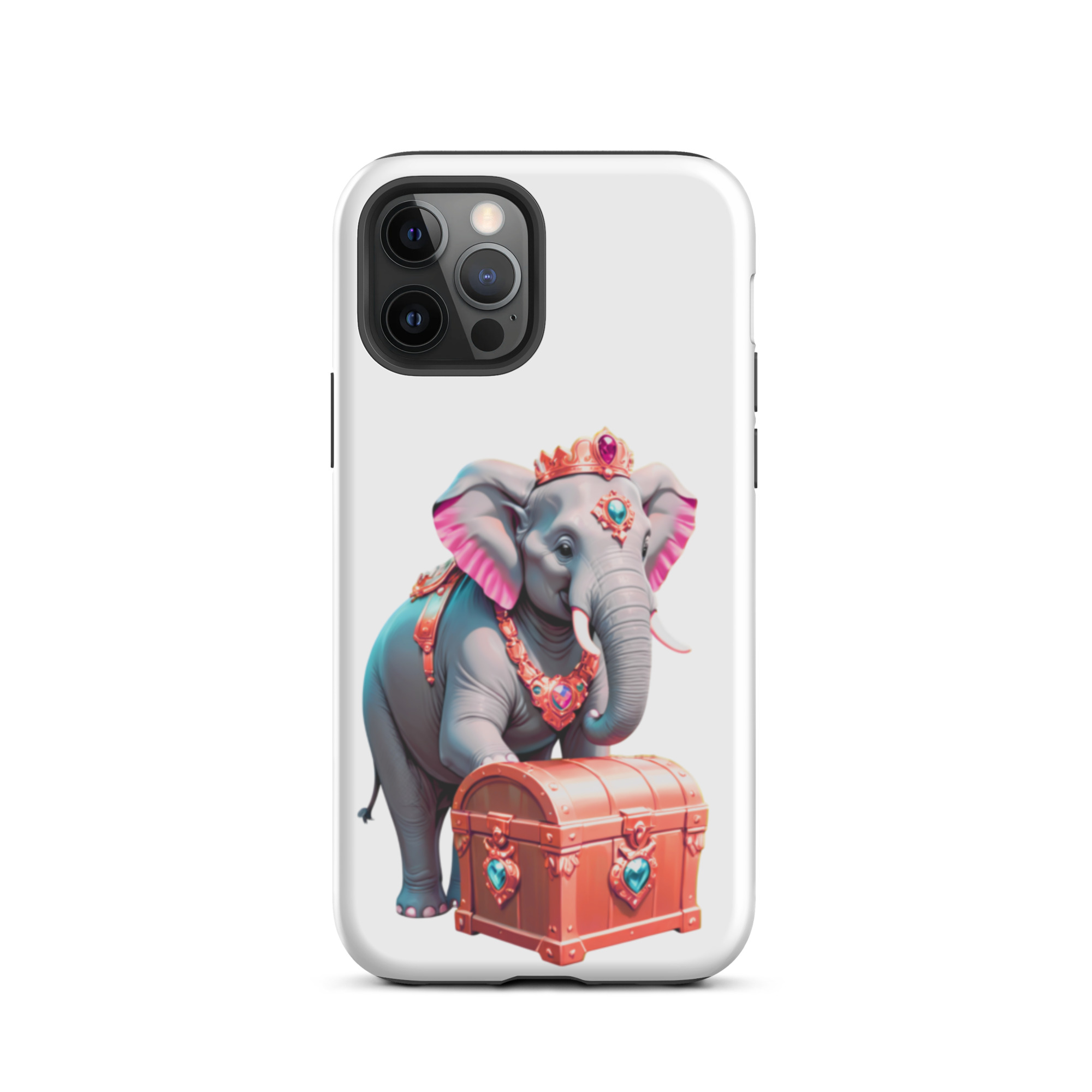 Golden Treasure Trunk (Cherry Red Majestic Elephant)Tough Case for iPhone® - Image 13