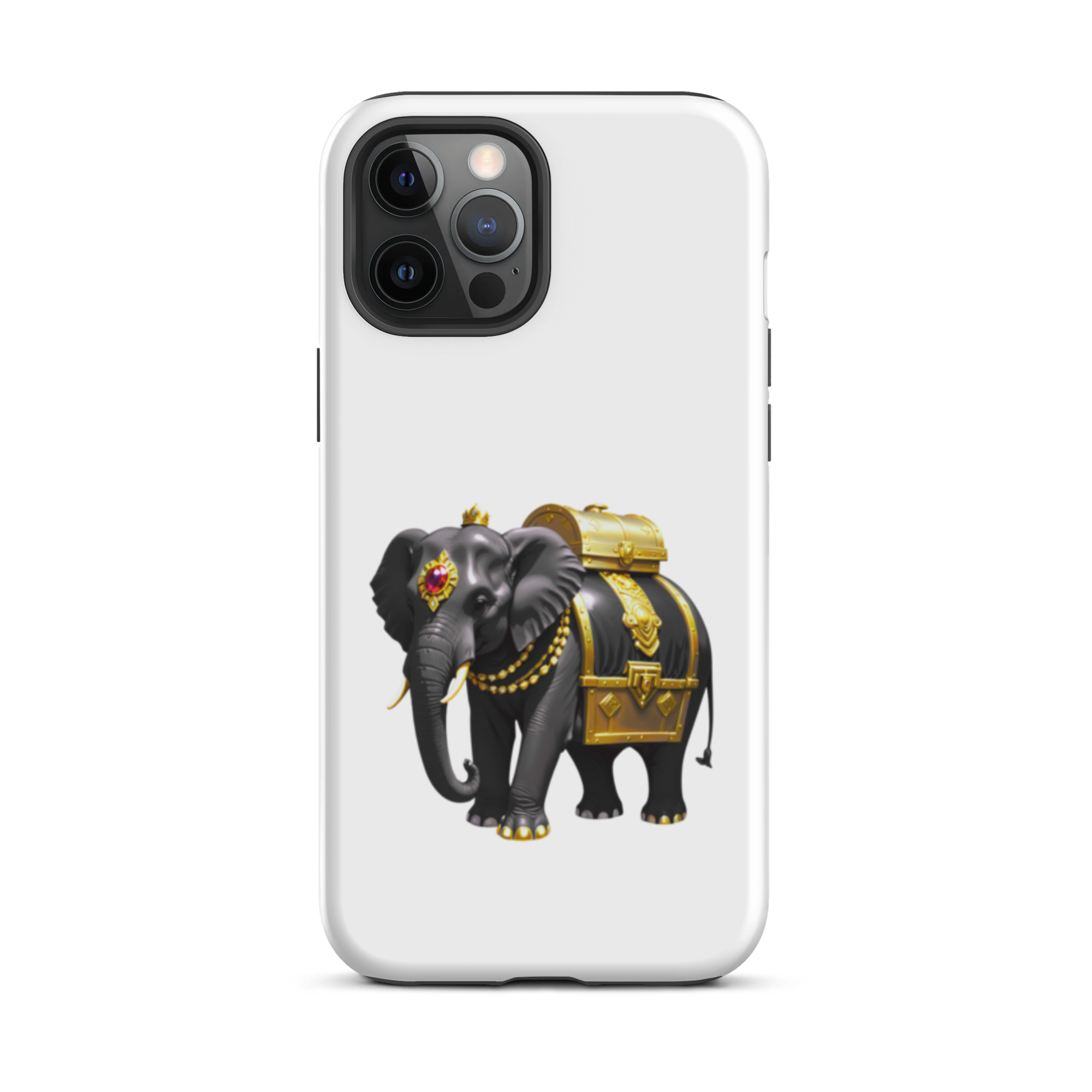 Golden Treasure Trunk (Royal Black Elephant)Tough Case for iPhone® - Image 15