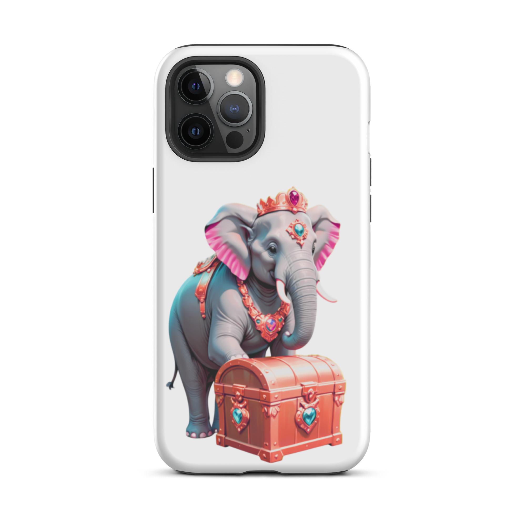 Golden Treasure Trunk (Cherry Red Majestic Elephant)Tough Case for iPhone® - Image 15