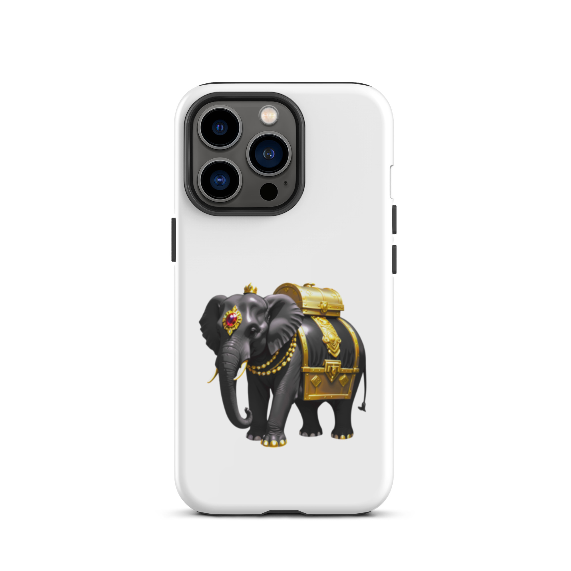 Golden Treasure Trunk (Royal Black Elephant)Tough Case for iPhone® - Image 21