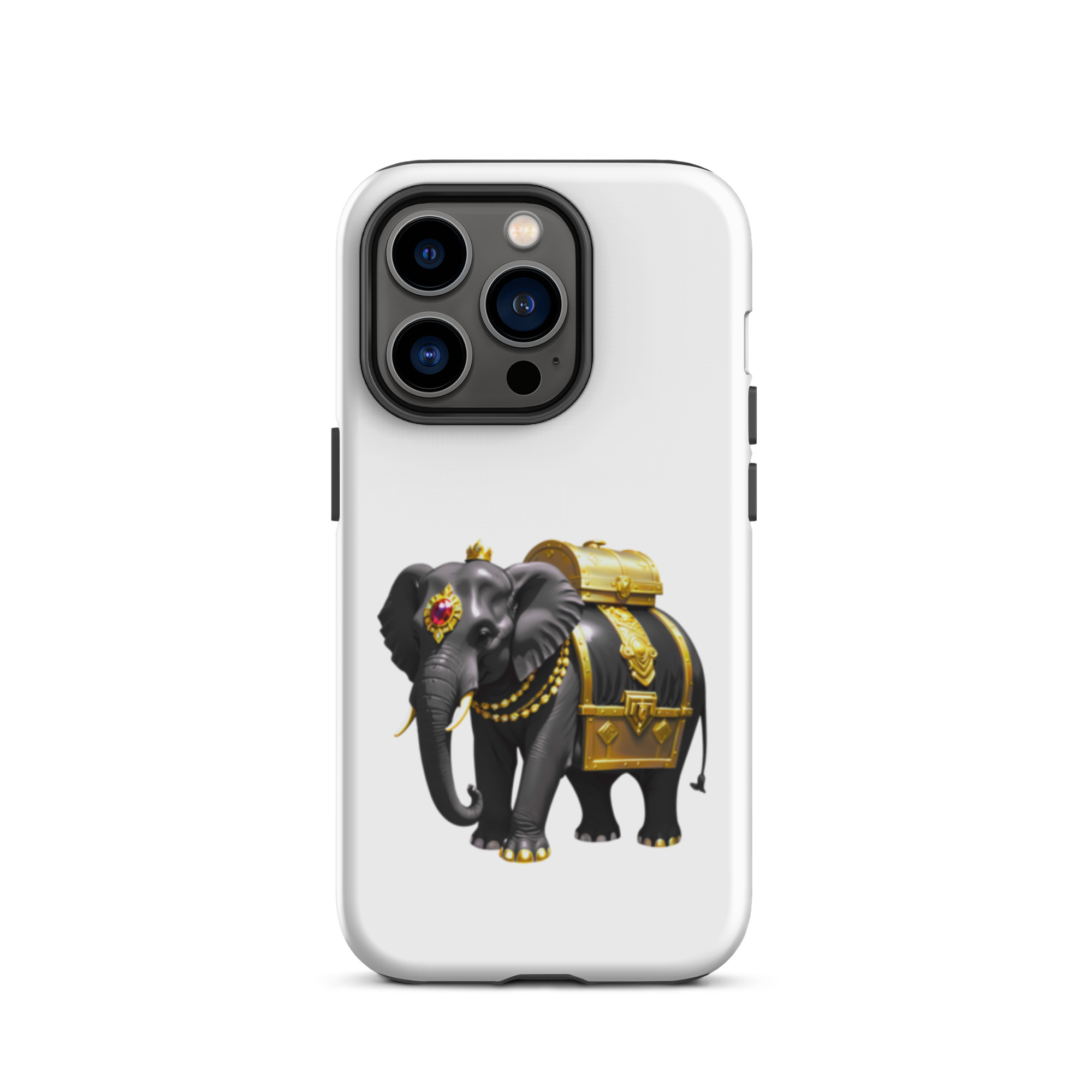 Golden Treasure Trunk (Royal Black Elephant)Tough Case for iPhone® - Image 29