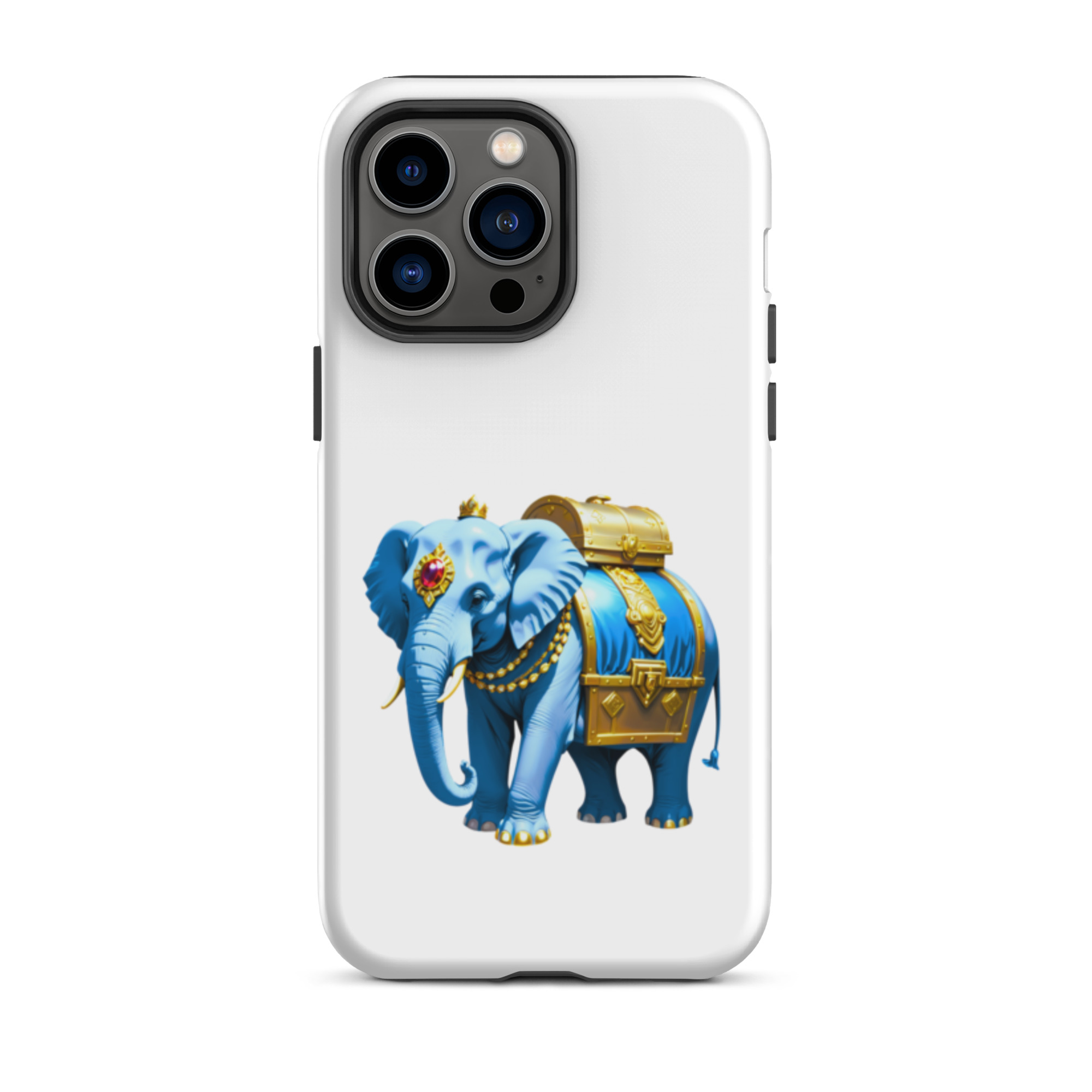 Golden Treasure Trunk (Royal Icy Blue Elephant)Tough Case for iPhone® - Image 31