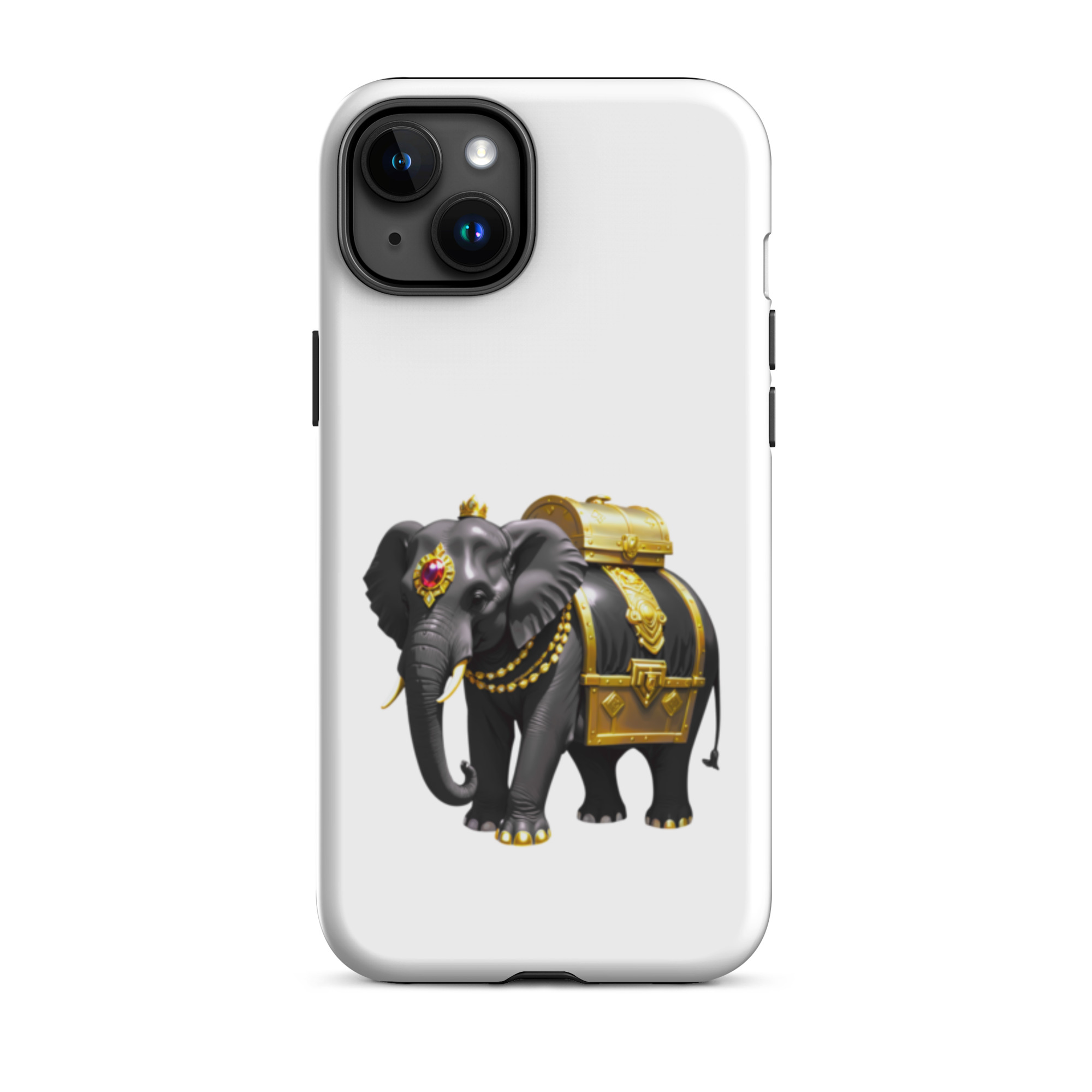 Golden Treasure Trunk (Royal Black Elephant)Tough Case for iPhone® - Image 35