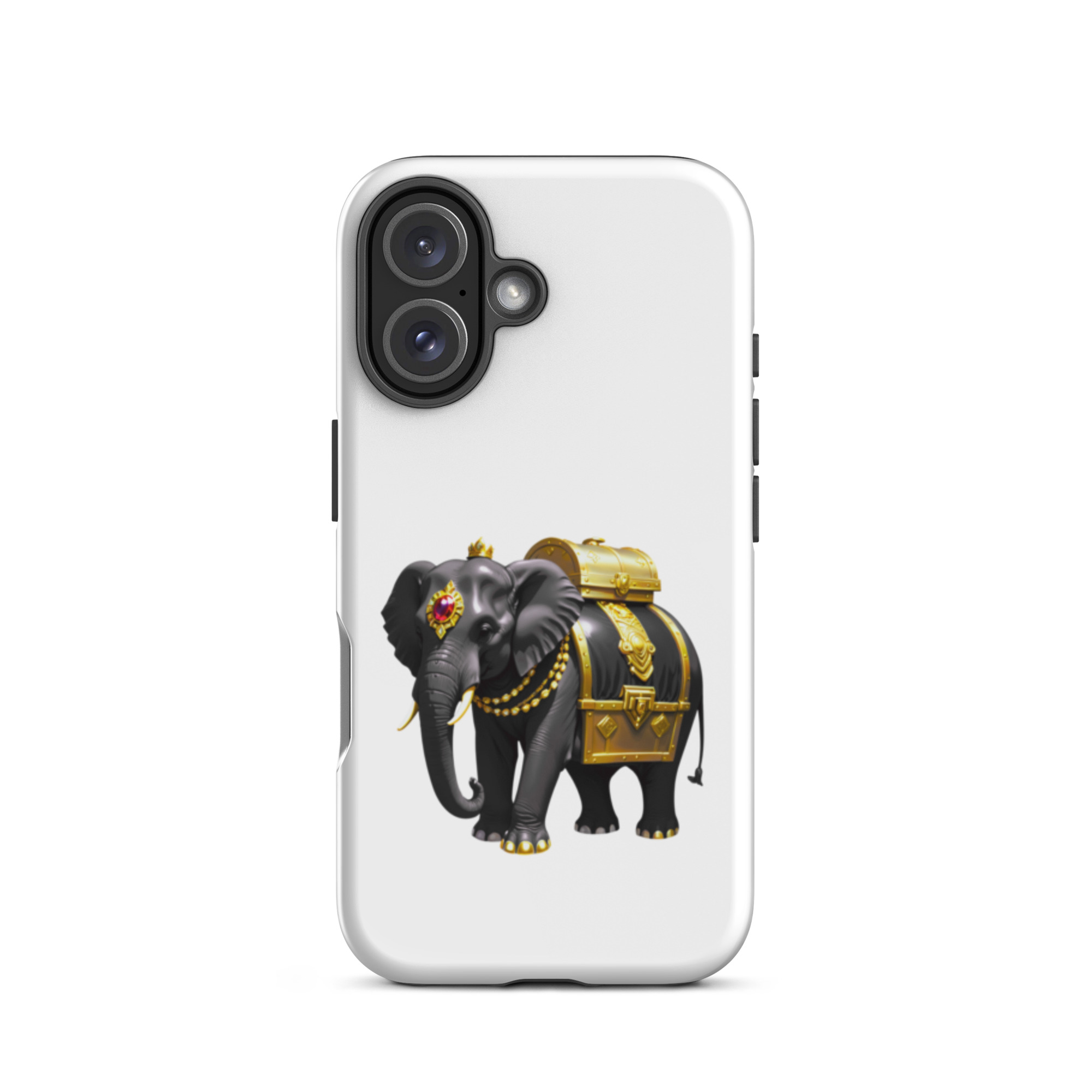 Golden Treasure Trunk (Royal Black Elephant)Tough Case for iPhone® - Image 41