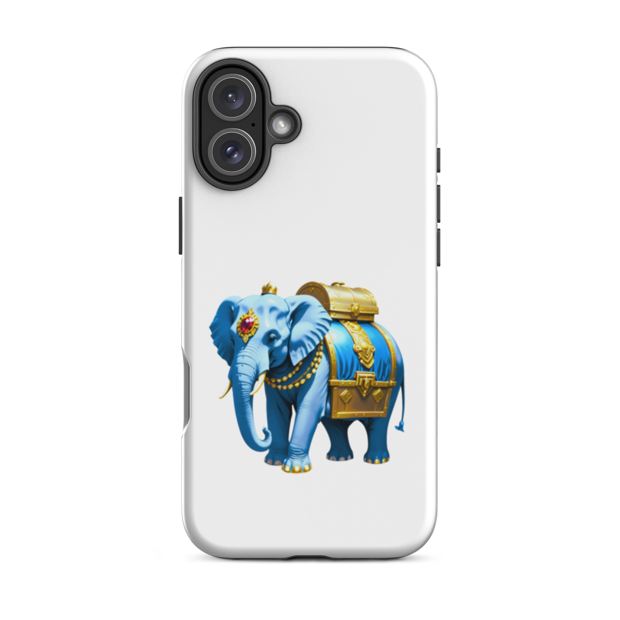 Golden Treasure Trunk (Royal Icy Blue Elephant)Tough Case for iPhone® - Image 43