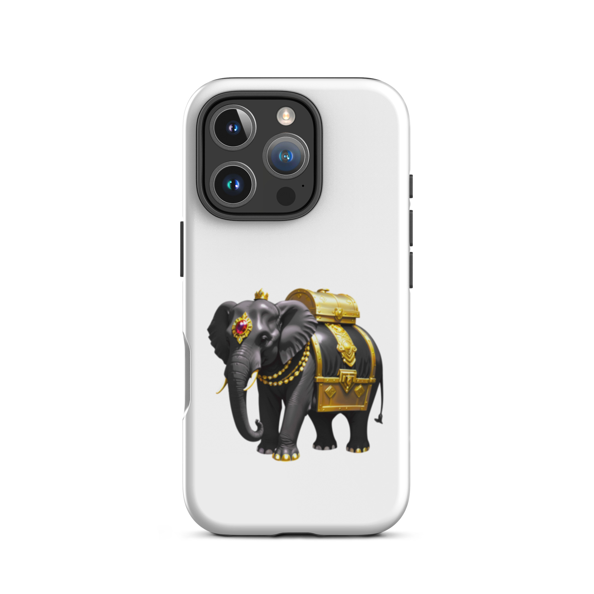 Golden Treasure Trunk (Royal Black Elephant)Tough Case for iPhone® - Image 45