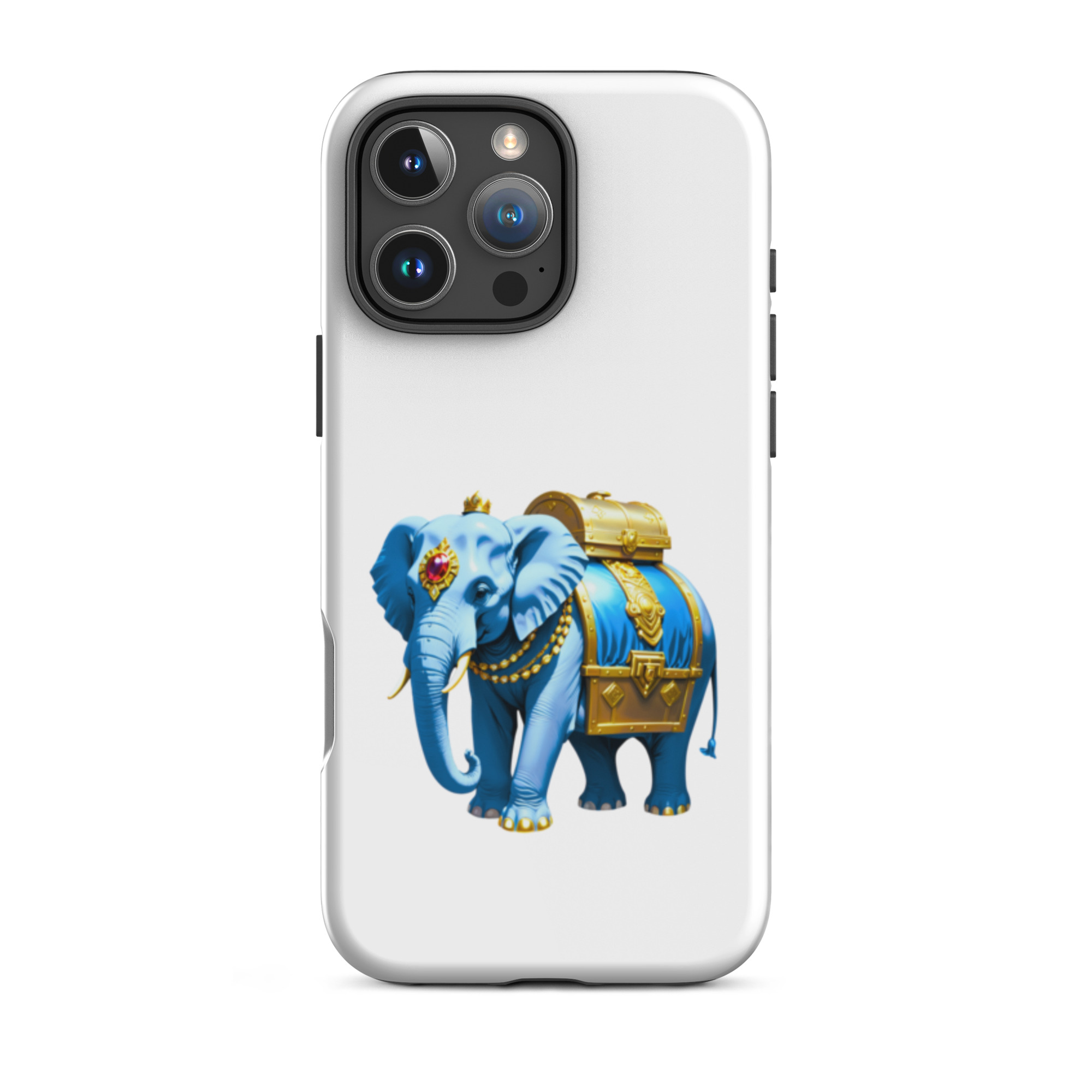 Golden Treasure Trunk (Royal Icy Blue Elephant)Tough Case for iPhone®