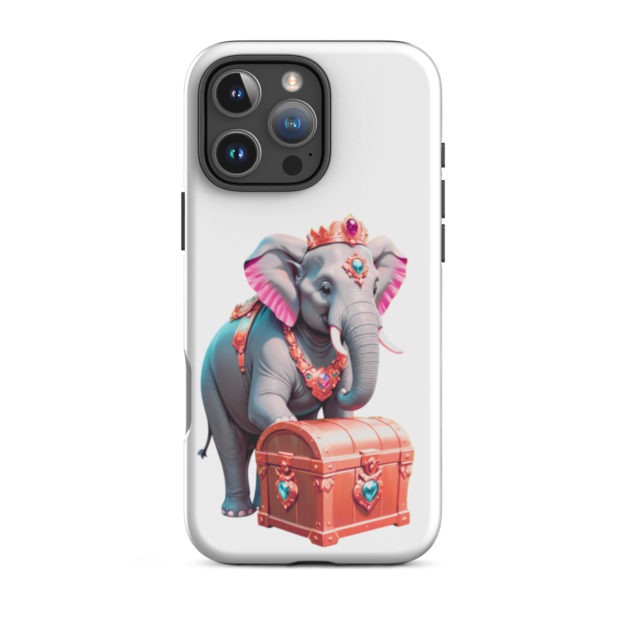 Golden Treasure Trunk (Cherry Red Majestic Elephant)Tough Case for iPhone®