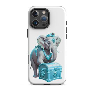 Golden Treasure Trunk (Icy Blue Majestic Elephant)Tough Case for iPhone®