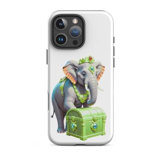 Golden Treasure Trunk (Lime Green Majestic Elephant)Tough Case for iPhone®