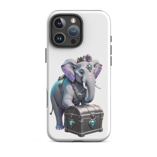 Golden Treasure Trunk (Black Majestic Elephant)Tough Case for iPhone®