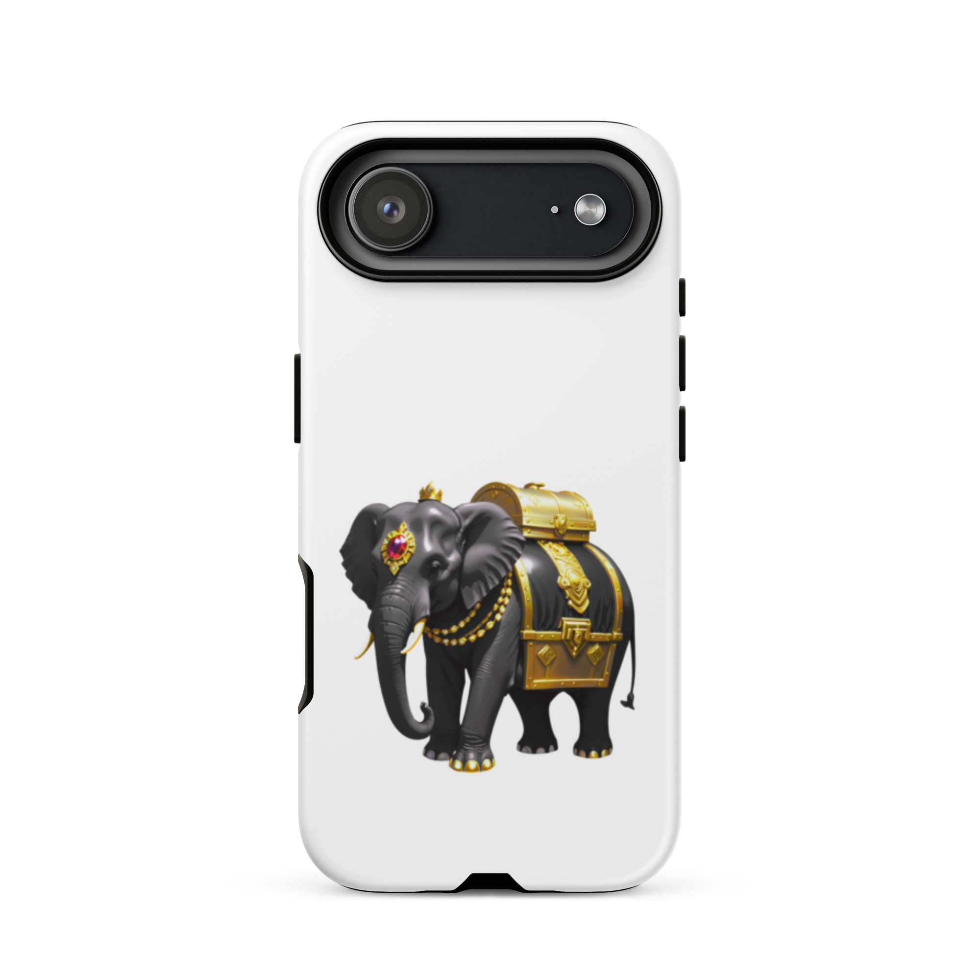Golden Treasure Trunk (Royal Black Elephant)Tough Case for iPhone® - Image 50