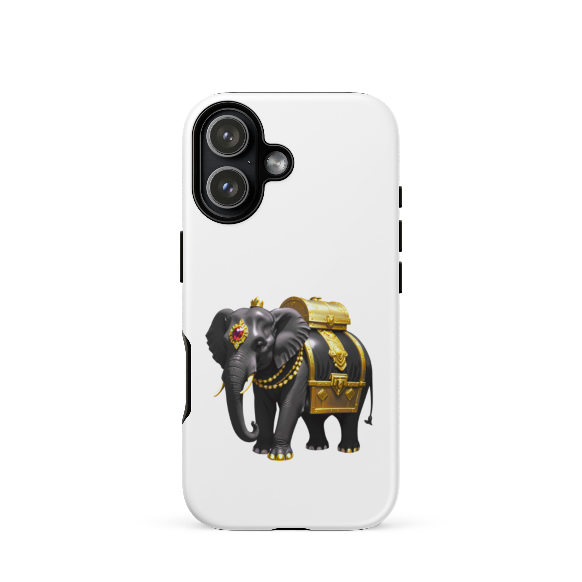 Golden Treasure Trunk (Royal Black Elephant)Tough Case for iPhone® - Image 48